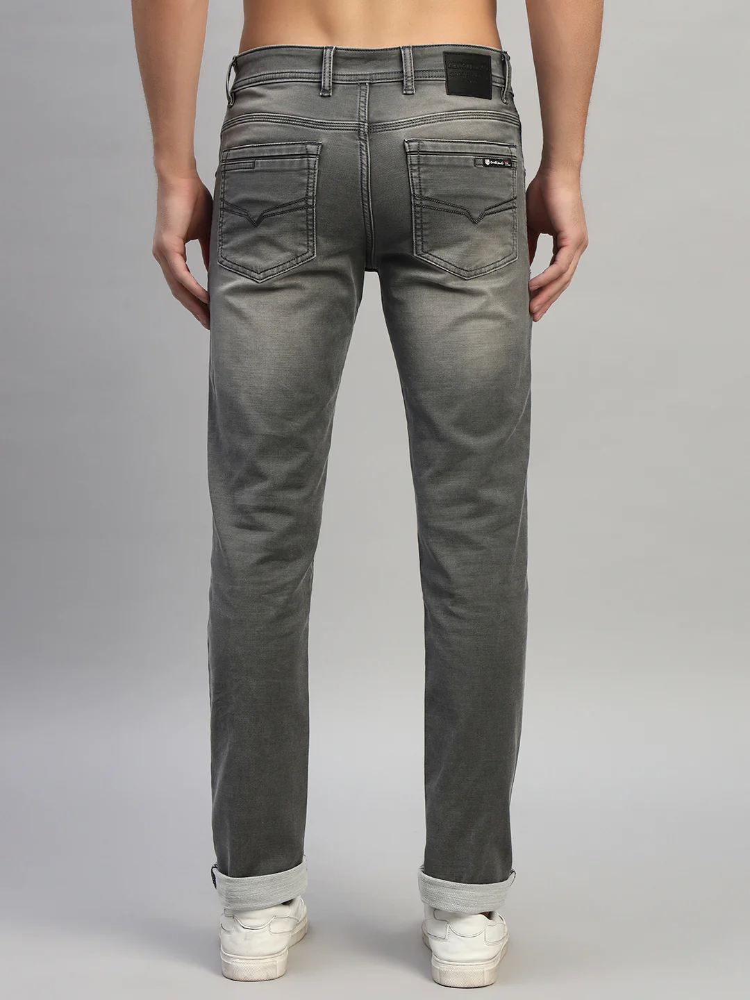 Denim Jeans for Men l Breathable & Soft with Color Fastness Ultra Narrow Fit Cotton Fabric Solid Pattern Button Closure - Image 2