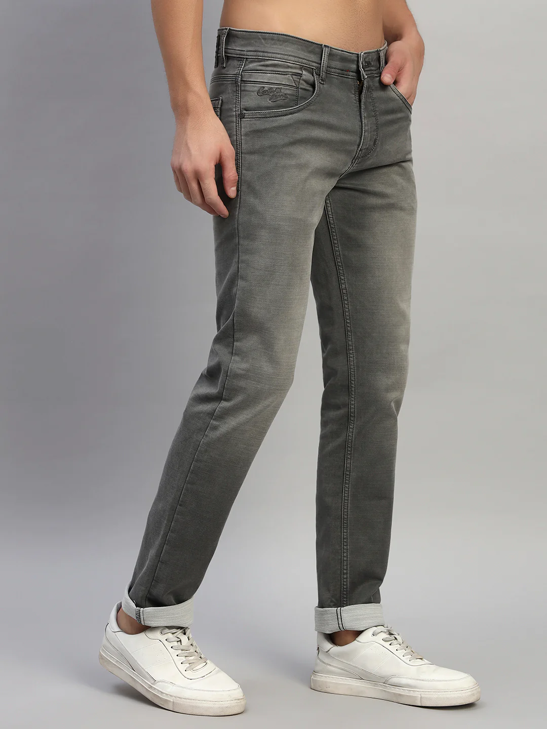 Denim Jeans for Men l Breathable & Soft with Color Fastness Ultra Narrow Fit Cotton Fabric Solid Pattern Button Closure - Image 6