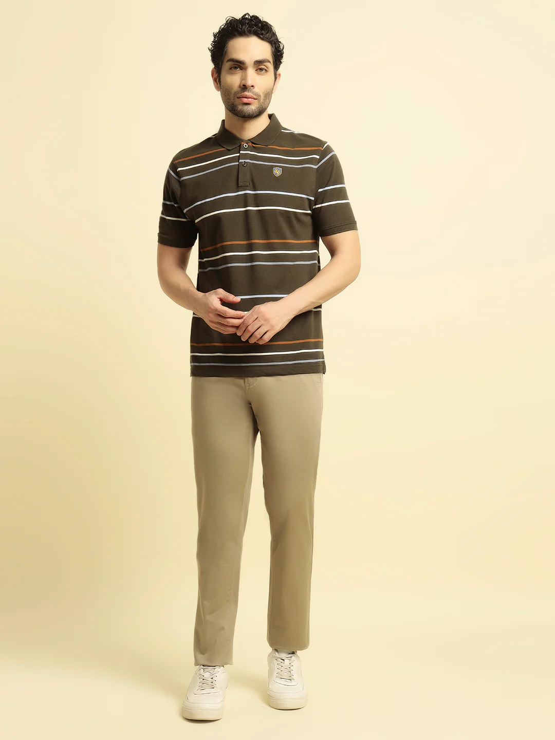 Casual Trouser for Men | Breathable & Soft with Color Fastness Regular Fit Cotton Blend Fabric Solid Pattern Button Closure - Image 2