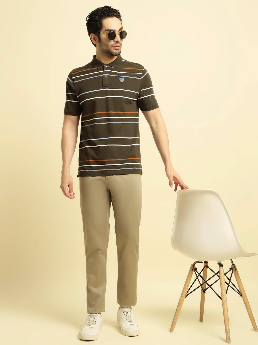 Casual Trouser for Men | Breathable & Soft with Color Fastness Regular Fit Cotton Blend Fabric Solid Pattern Button Closure - Image 3