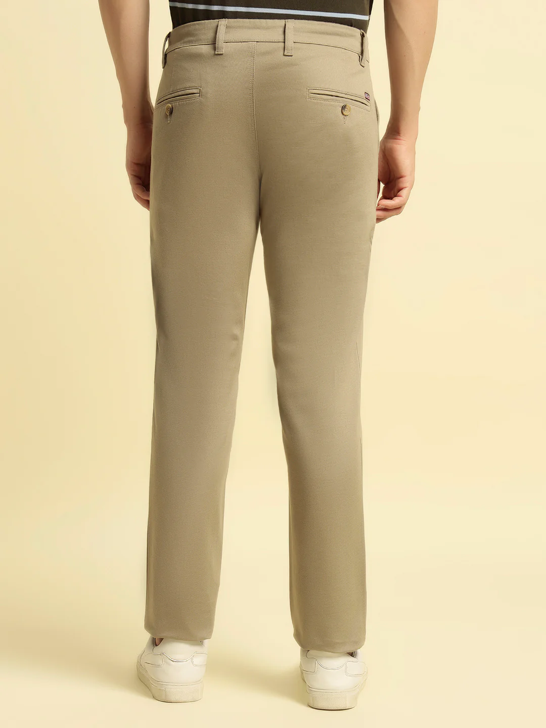 Casual Trouser for Men | Breathable & Soft with Color Fastness Regular Fit Cotton Blend Fabric Solid Pattern Button Closure - Image 4