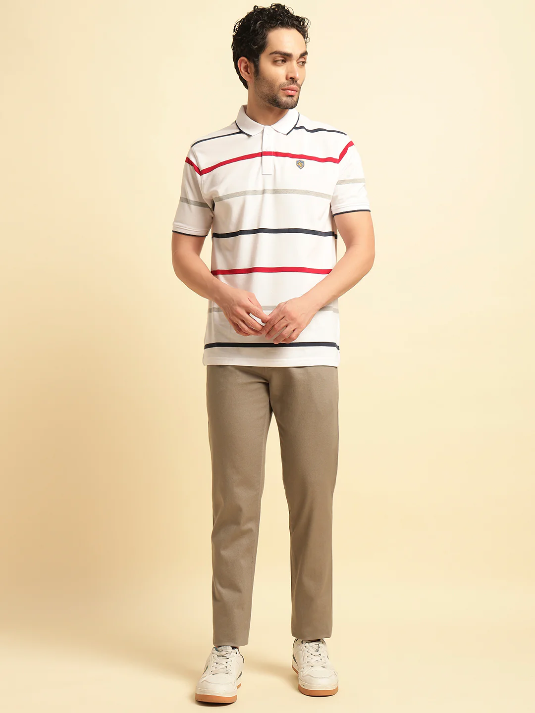 Casual Trouser for Men | Breathable & Soft with Color Fastness Regular Fit Cotton Blend Fabric Solid Pattern Button Closure - Image 2
