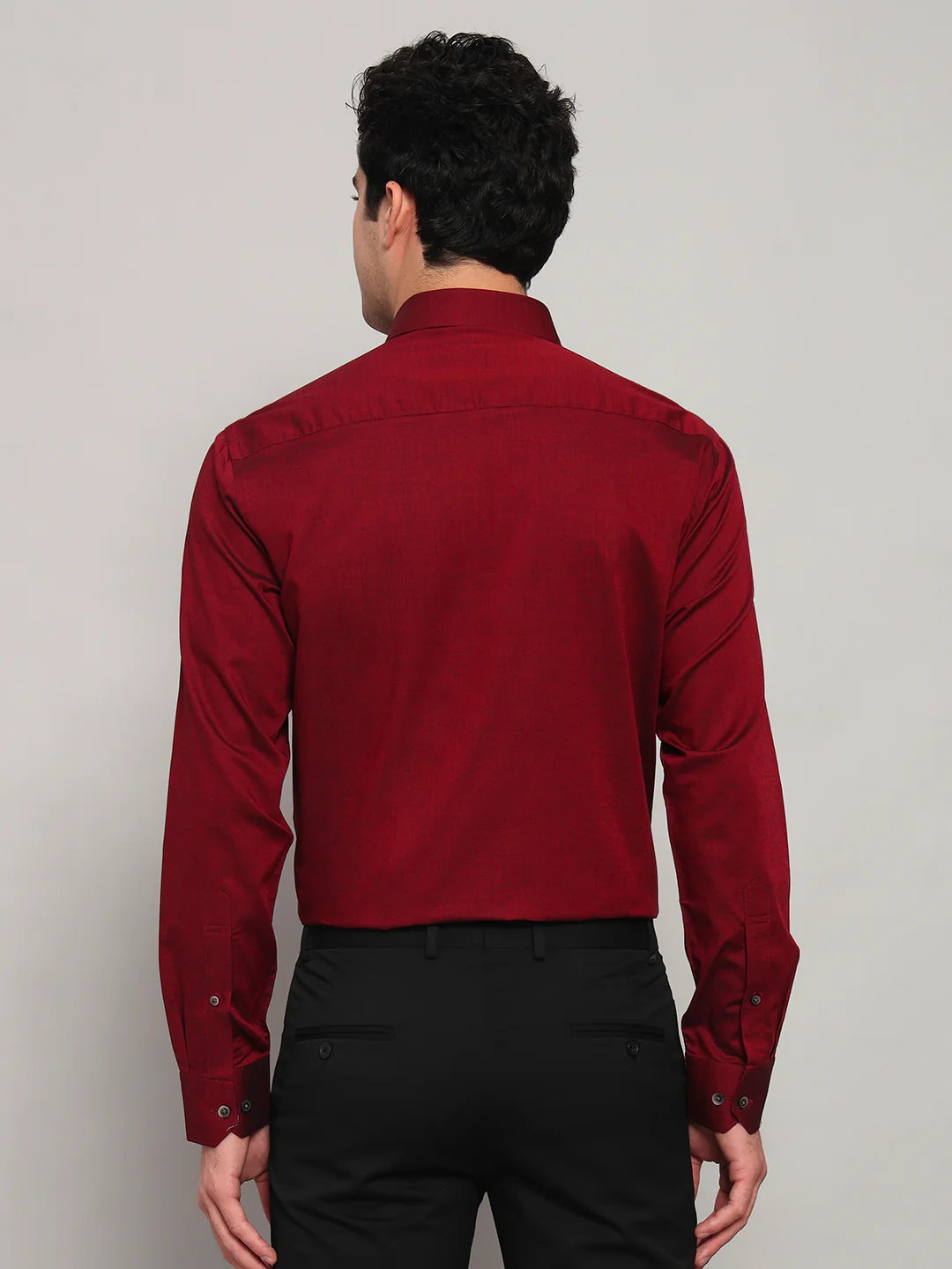 Formal Shirt for Men l Breathable & Soft with Color Fastness Regular Fit Spread Collar Neck Cotton Blend Fabric Solid Pattern - Image 2