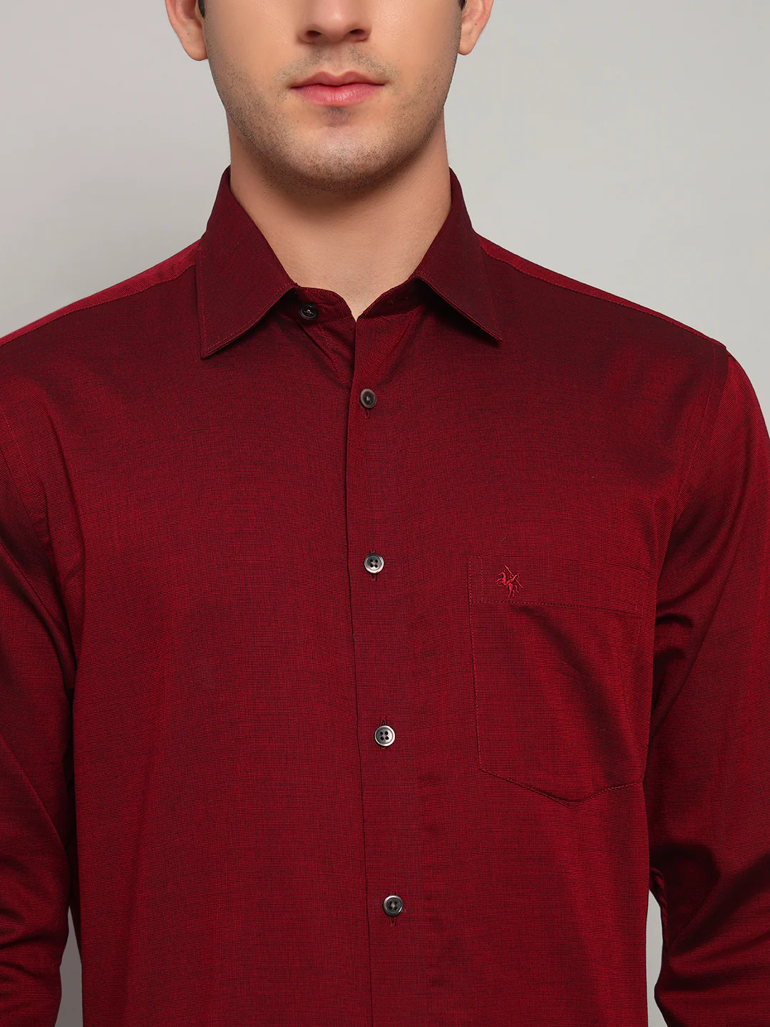 Formal Shirt for Men l Breathable & Soft with Color Fastness Regular Fit Spread Collar Neck Cotton Blend Fabric Solid Pattern - Image 5