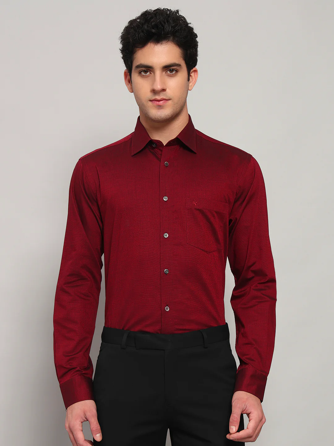 Formal Shirt for Men l Breathable & Soft with Color Fastness Regular Fit Spread Collar Neck Cotton Blend Fabric Solid Pattern - Image 9