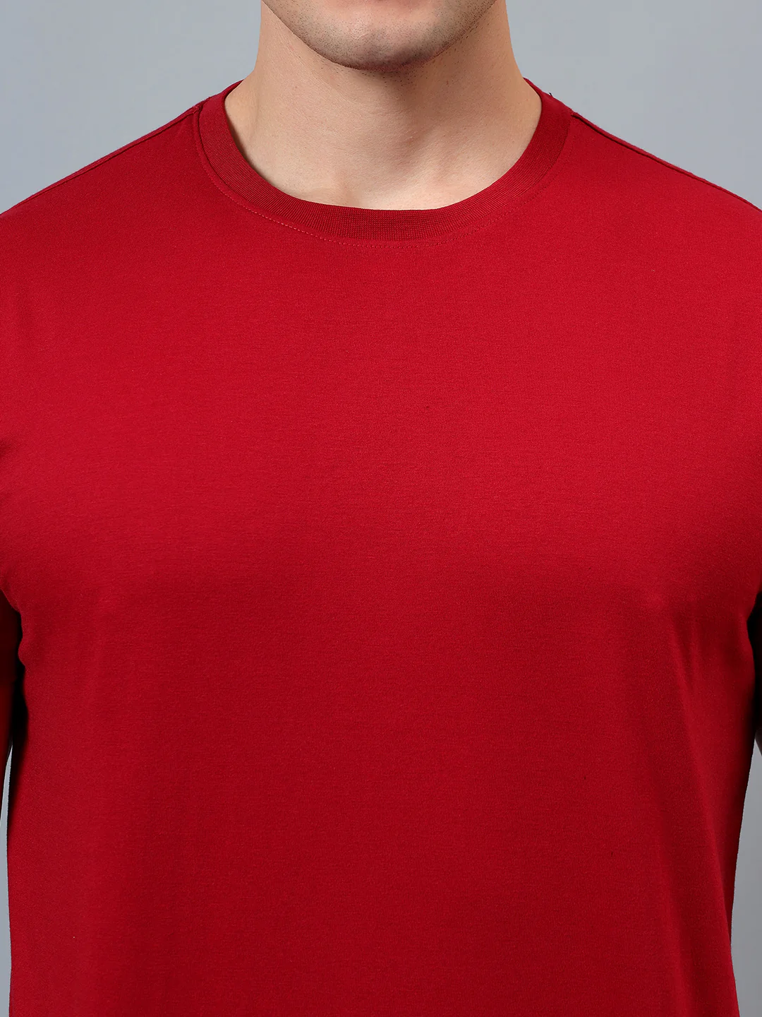 T-Shirt for Men | Breathable & Soft with Color Fastness Regular Fit Round Neck Poly Cotton Fabric Solid Pattern - Image 3