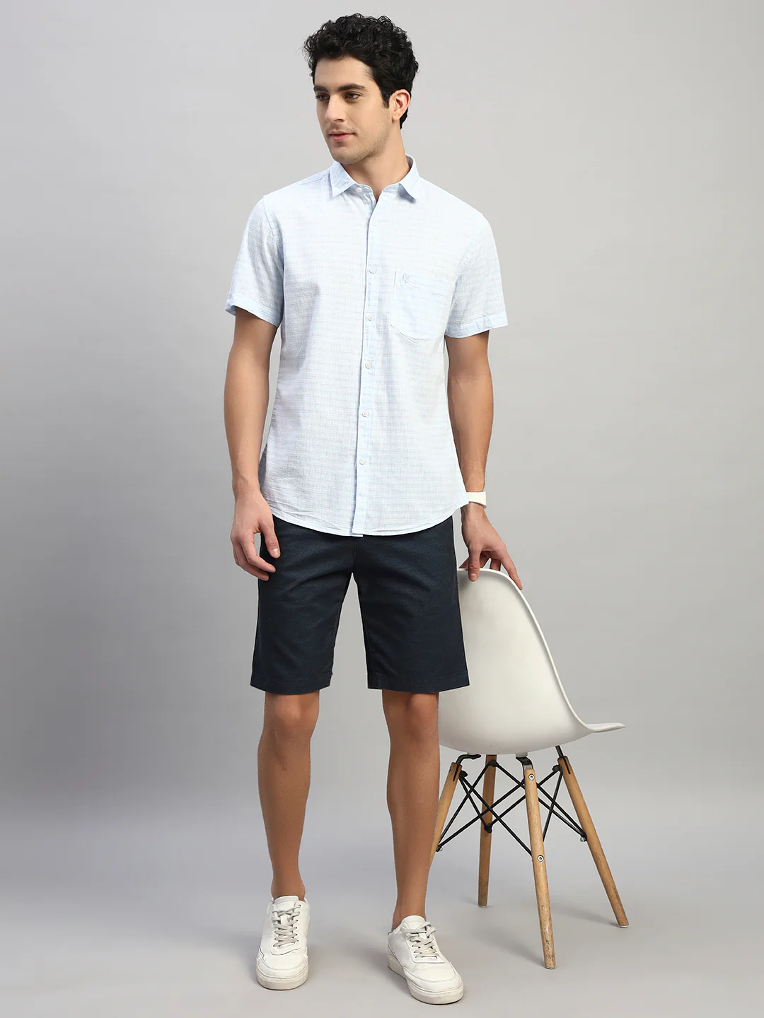 Men's Solid Mix Regular Fit Casual Bermuda - Image 8