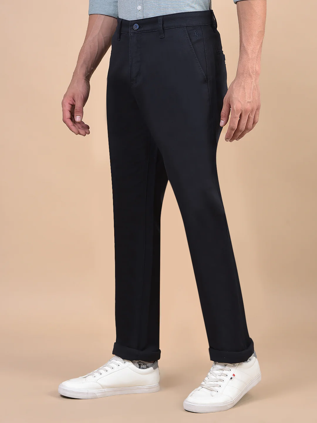 Casual Trouser for Men | Breathable & Soft with Color Fastness Regular Fit Cotton Blend Fabric Solid Pattern Button Closure - Image 6