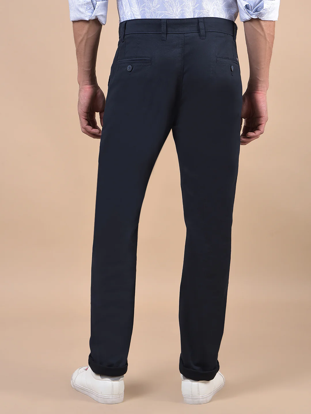 Casual Trouser for Men | Breathable & Soft with Color Fastness Regular Fit Cotton Blend Fabric Solid Pattern Button Closure - Image 4