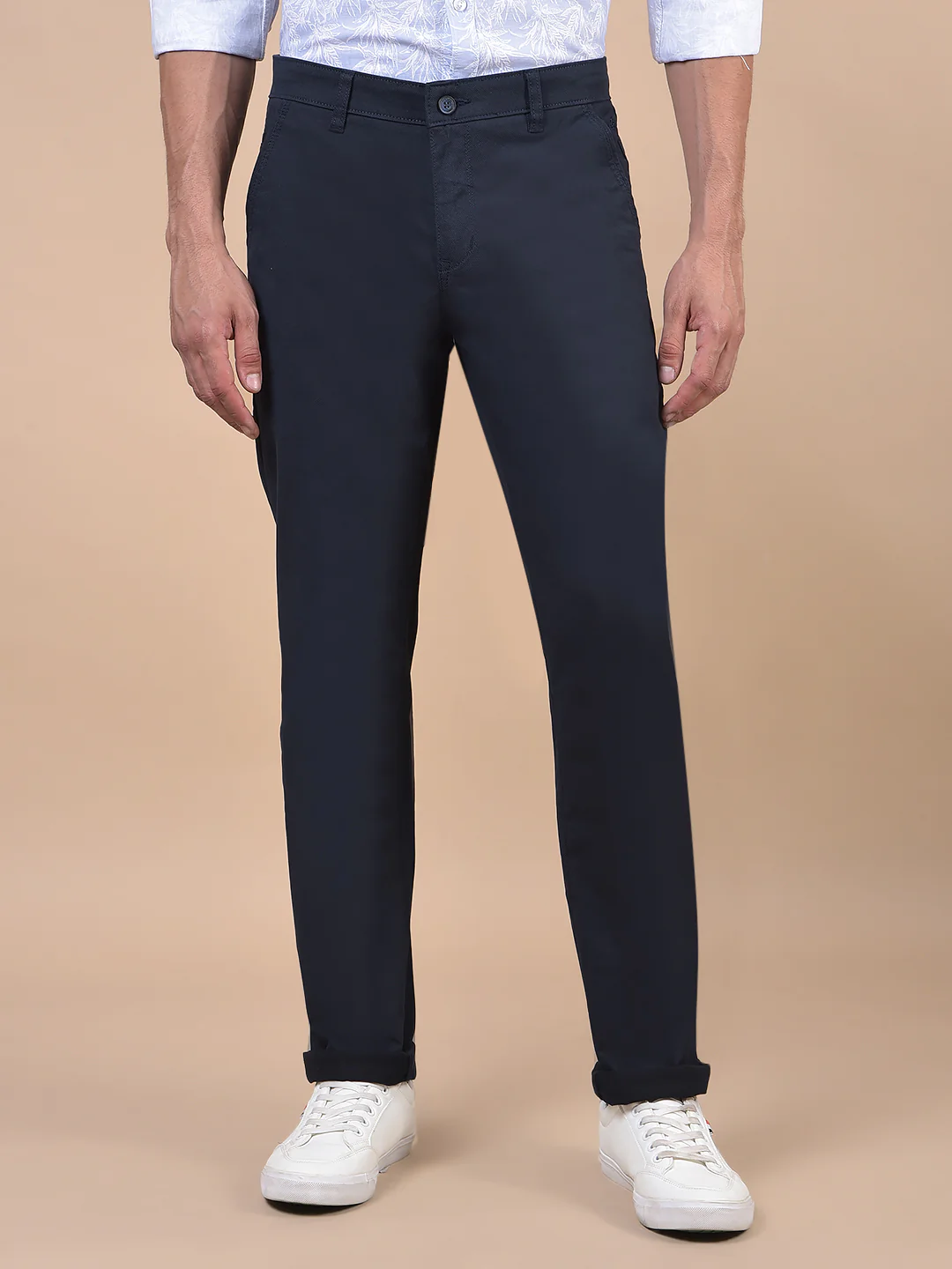 Casual Trouser for Men | Breathable & Soft with Color Fastness Regular Fit Cotton Blend Fabric Solid Pattern Button Closure - Image 5