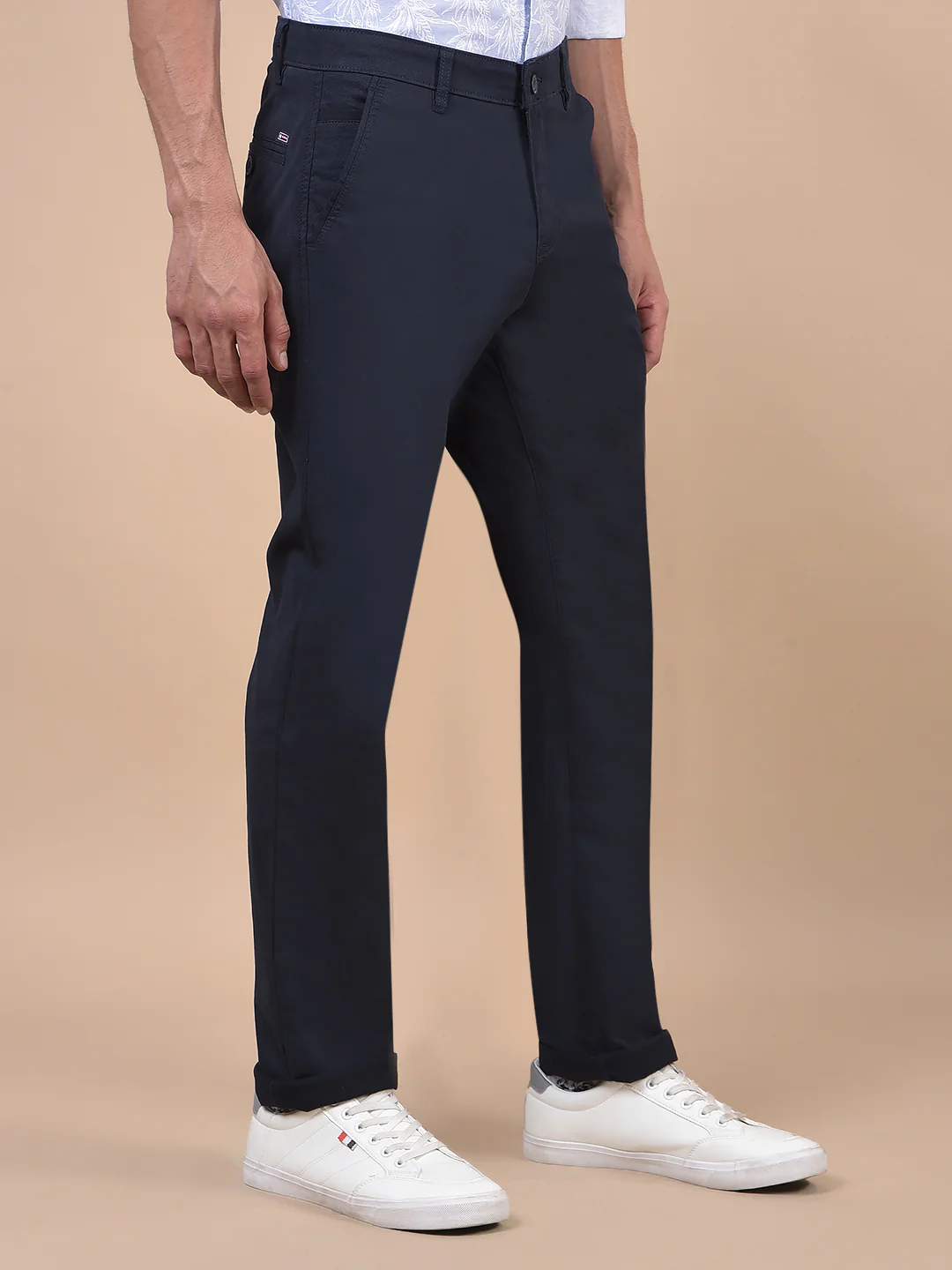 Casual Trouser for Men | Breathable & Soft with Color Fastness Regular Fit Cotton Blend Fabric Solid Pattern Button Closure - Image 7