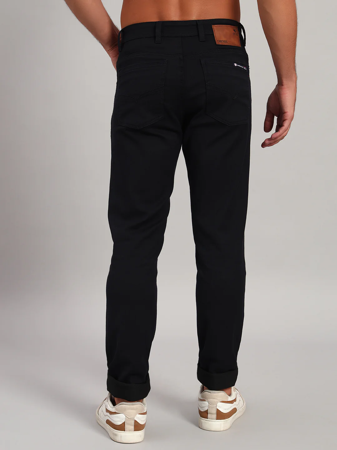 Denim Jeans for Men l Breathable & Soft with Color Fastness Ultra Narrow Fit Cotton Fabric Solid Pattern Button Closure - Image 6