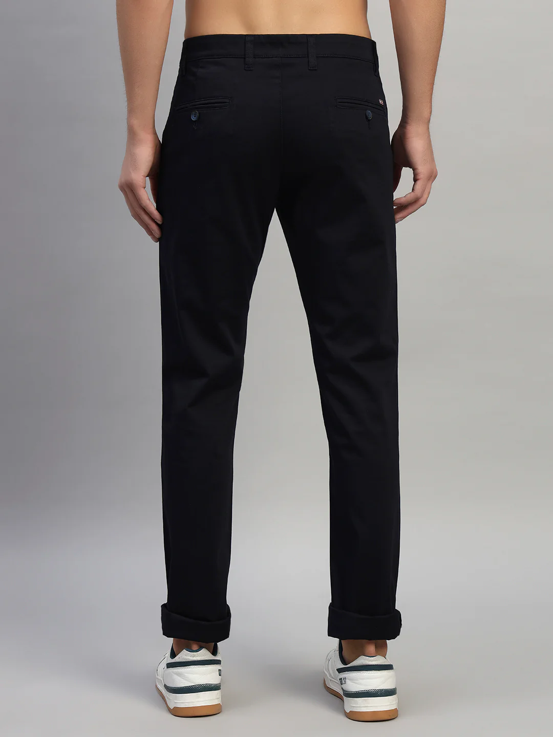 Casual Trouser for Men | Breathable & Soft with Color Fastness Regular Fit Cotton Blend Fabric Solid Pattern Button Closure - Image 4