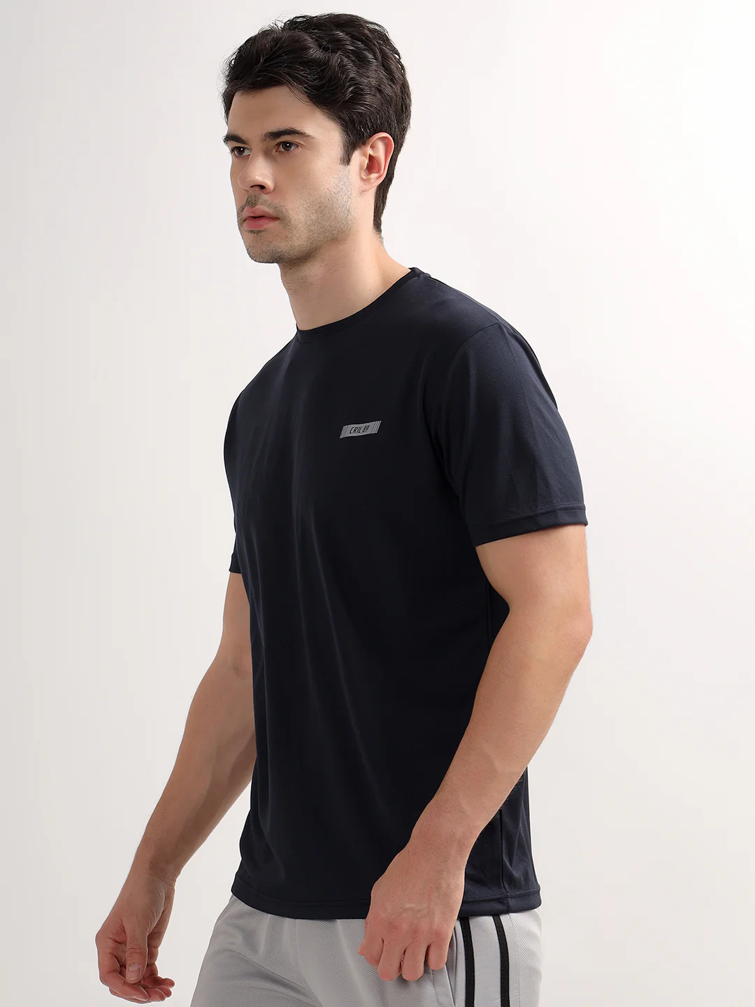 T-Shirt for Men | Breathable & Soft with Color Fastness Regular Fit Round Neck Polyester Fabric Solid Pattern - Image 3