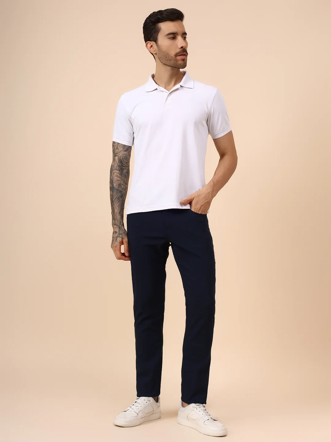 Casual Trouser for Men | Breathable & Soft with Color Fastness Regular Fit Spandex Fabric Solid Pattern Button Closure - Image 7