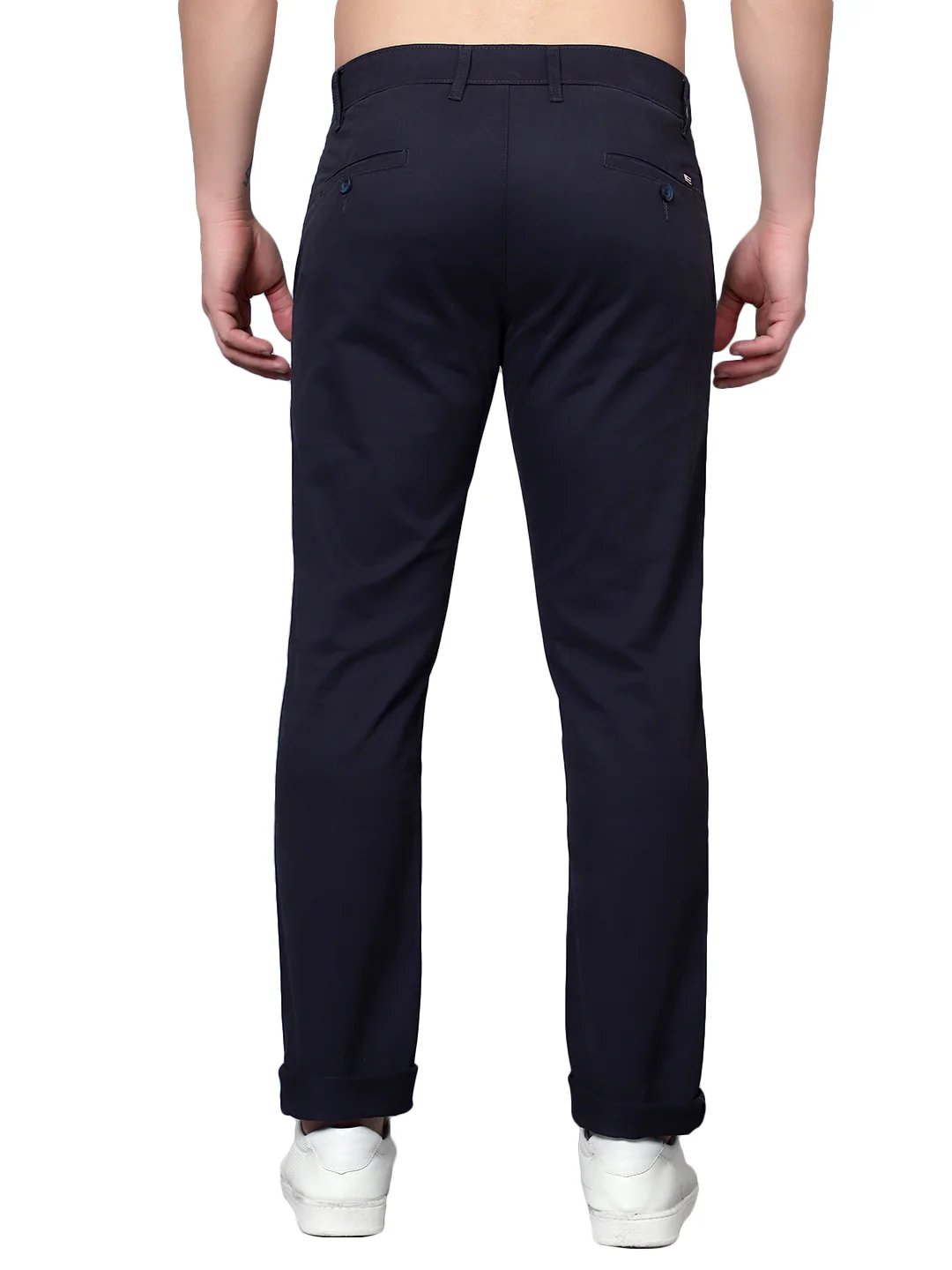 Casual Trouser for Men | Breathable & Soft with Color Fastness Regular Fit Cotton Blend Fabric Solid Pattern Button Closure - Image 3