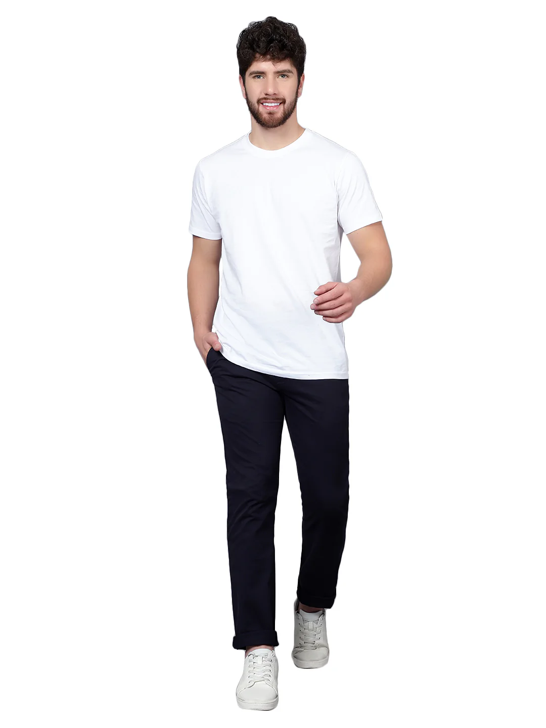Casual Trouser for Men | Breathable & Soft with Color Fastness Regular Fit Cotton Blend Fabric Solid Pattern Button Closure - Image 6