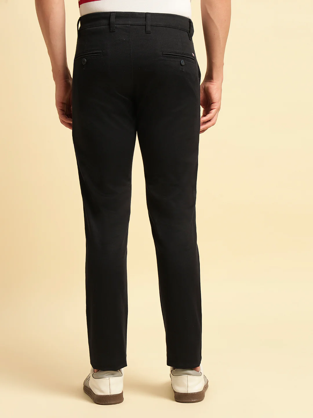 Casual Trouser for Men | Breathable & Soft with Color Fastness Regular Fit Cotton Blend Fabric Solid Pattern Button Closure - Image 4