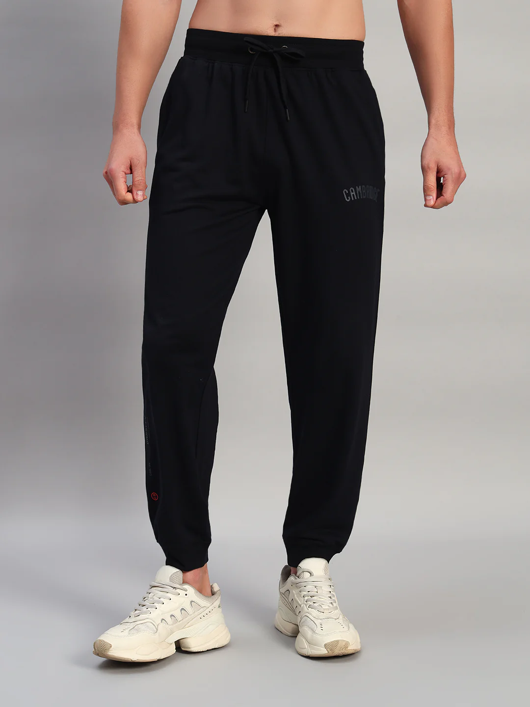 Men's Solid Navy Blue Regular Fit Casual Track Pant - Image 3