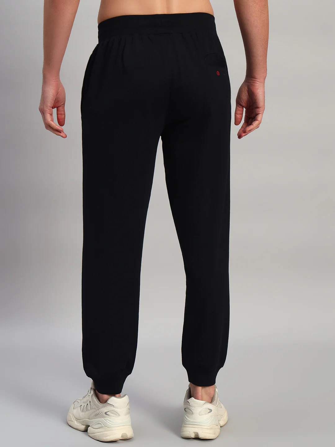 Men's Solid Navy Blue Regular Fit Casual Track Pant - Image 5