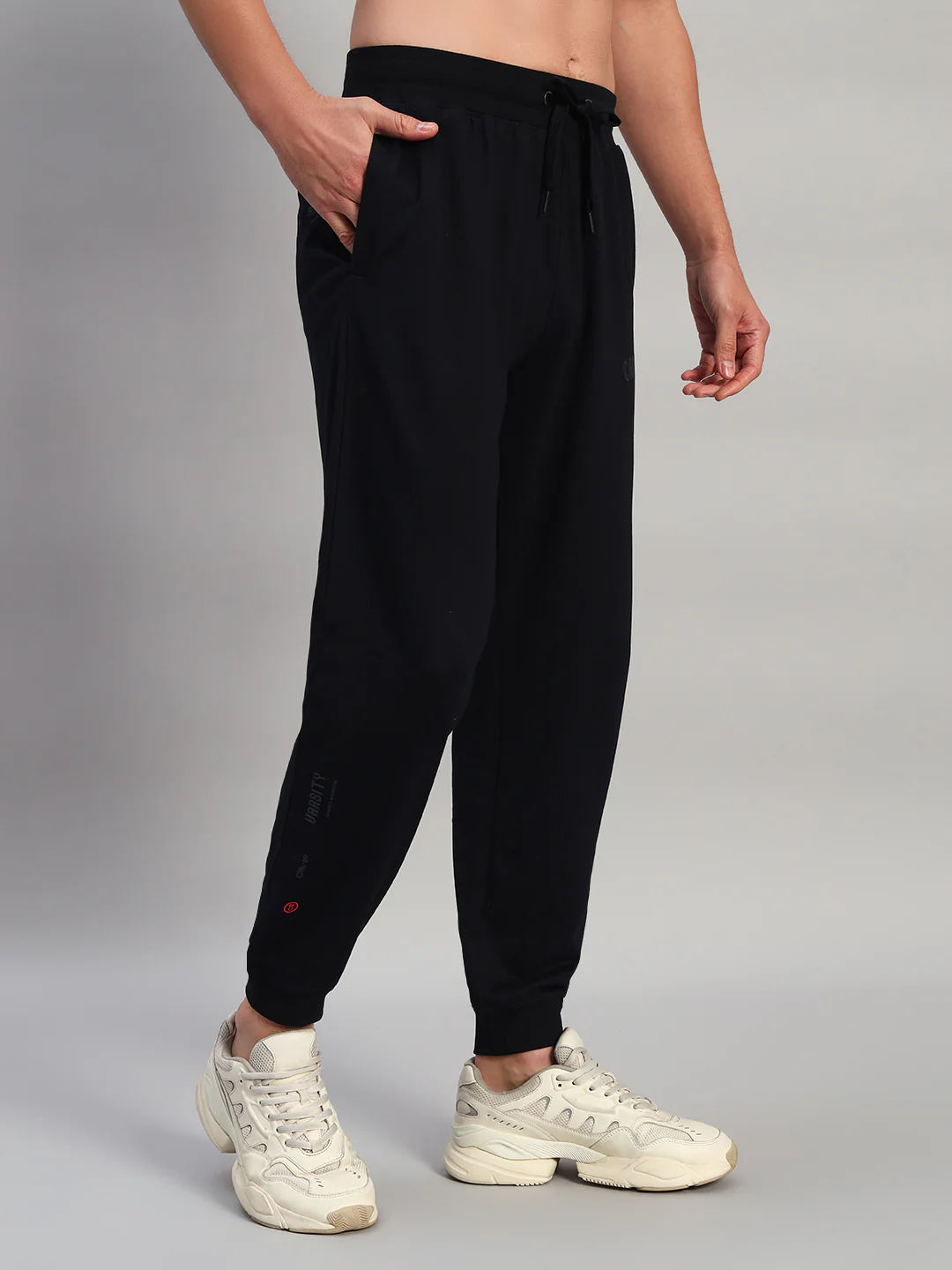 Men's Solid Navy Blue Regular Fit Casual Track Pant - Image 6