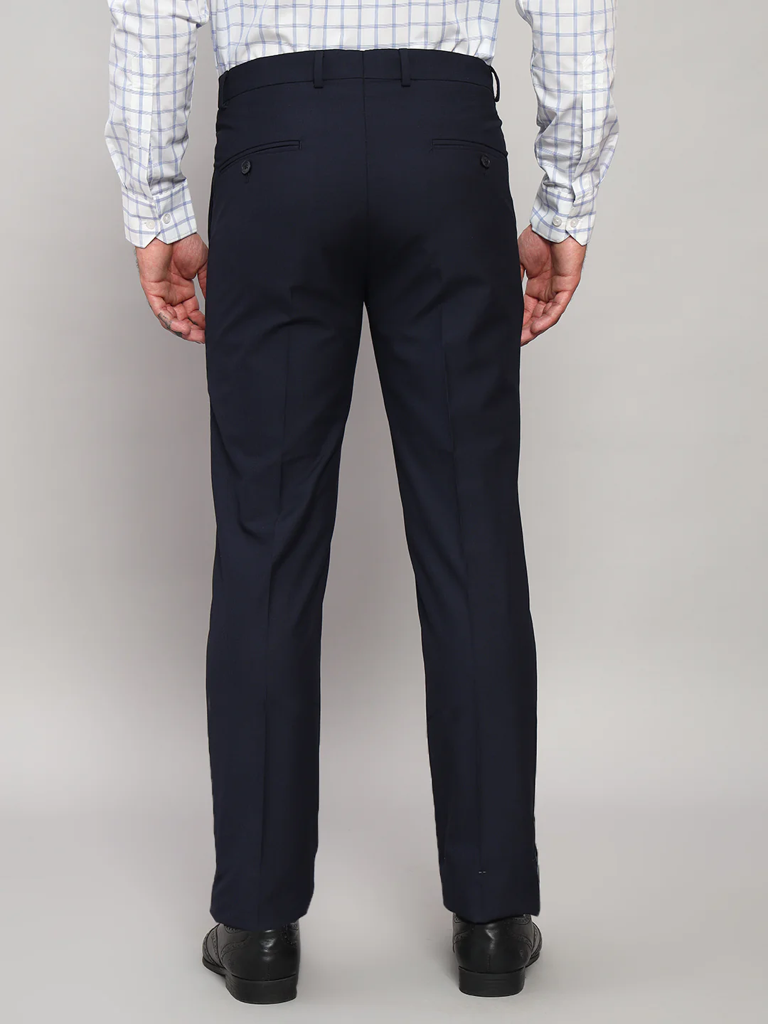 Formal Trouser for Men | Breathable & Soft with Color Fastness Regular Fit Poly Viscose Fabric Self Design Pattern Hook & Eye Closure - Image 6