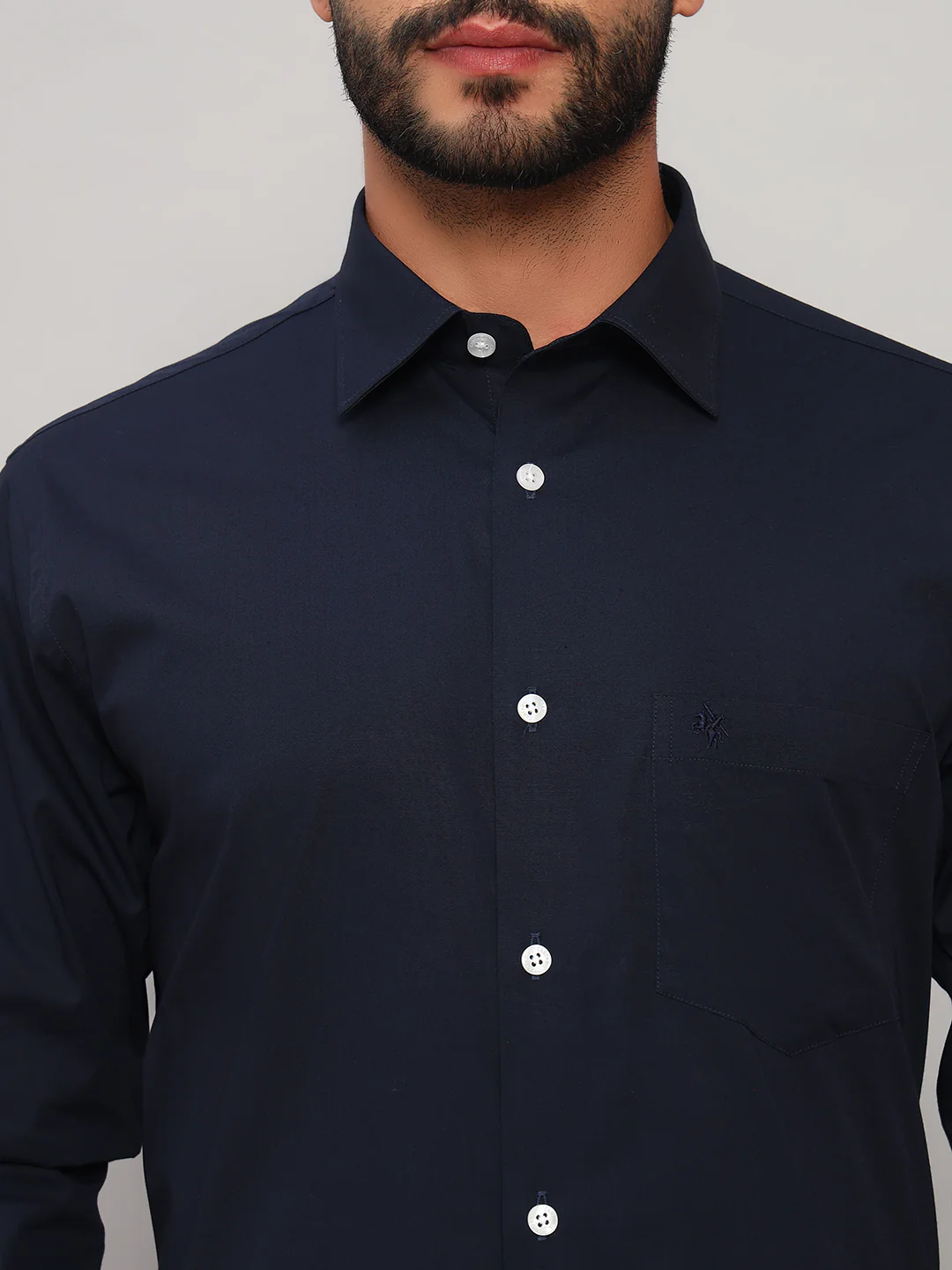 Formal Shirt for Men l Breathable & Soft with Color Fastness Regular Fit Spread Collar Neck Cotton Blend Fabric Solid Pattern - Image 6