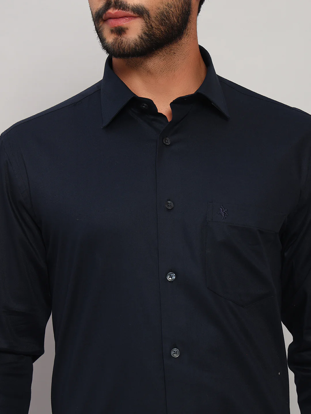Formal Shirt for Men l Breathable & Soft with Color Fastness Regular Fit Spread Collar Neck Cotton Blend Fabric Solid Pattern - Image 6