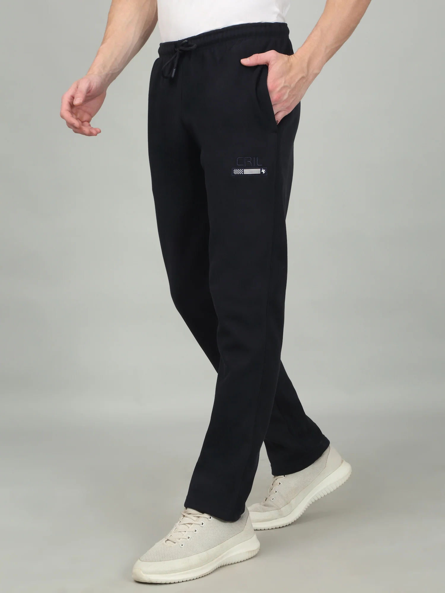 Men's Solid Navy Blue Trackpant - Image 3