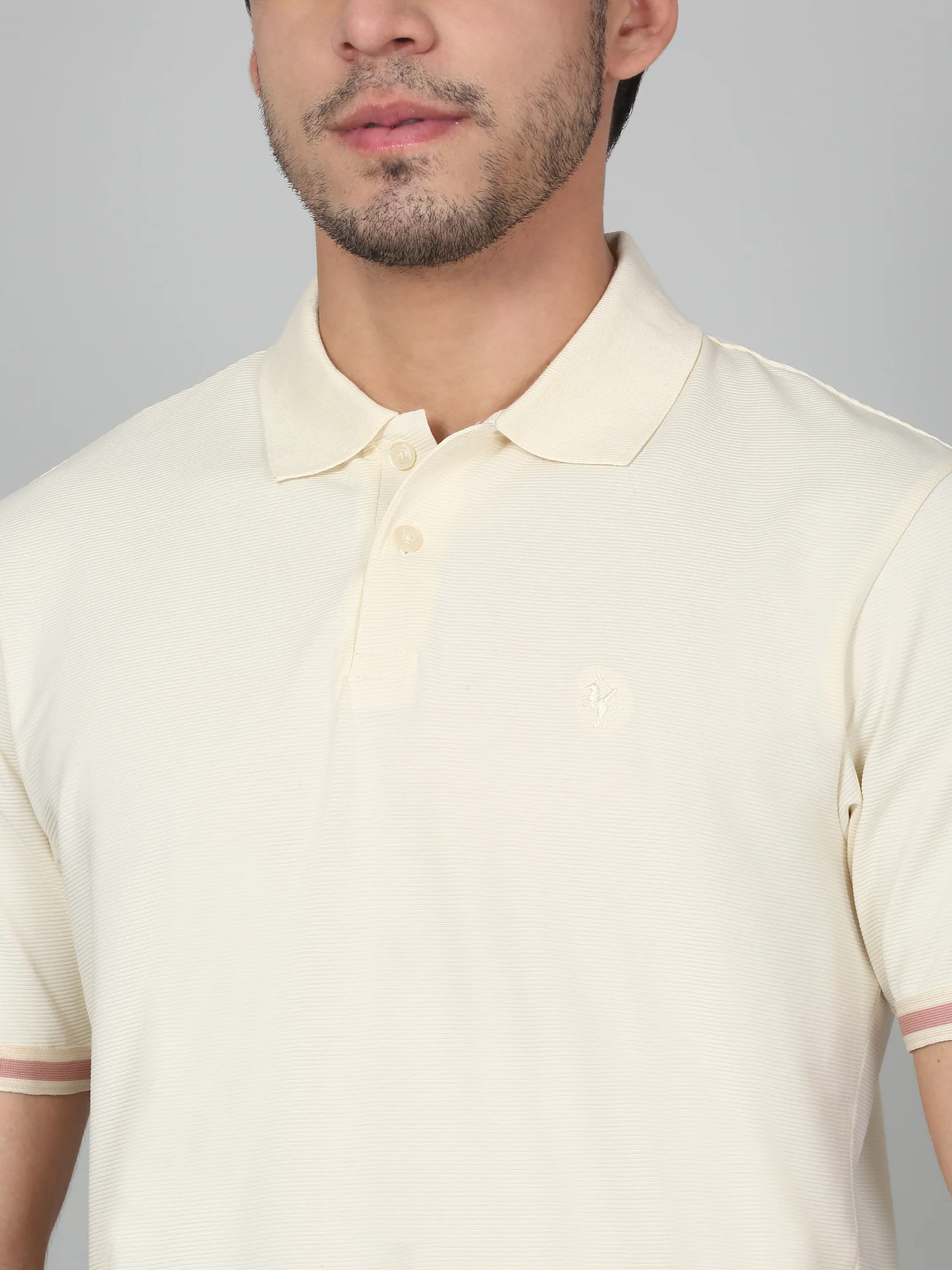 T-Shirt for Men | Breathable & Soft with Color Fastness Regular Fit Polo Neck Cotton Blend Fabric Solid Pattern - Image 4