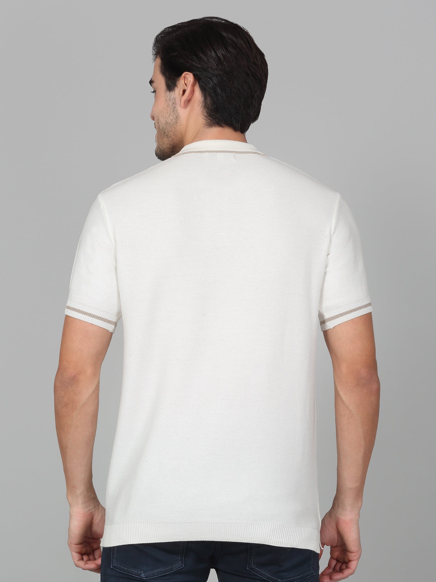 T-Shirt for Men | Breathable & Soft with Color Fastness Regular Fit Polo Neck Cotton Blend Fabric Solid Pattern - Image 6