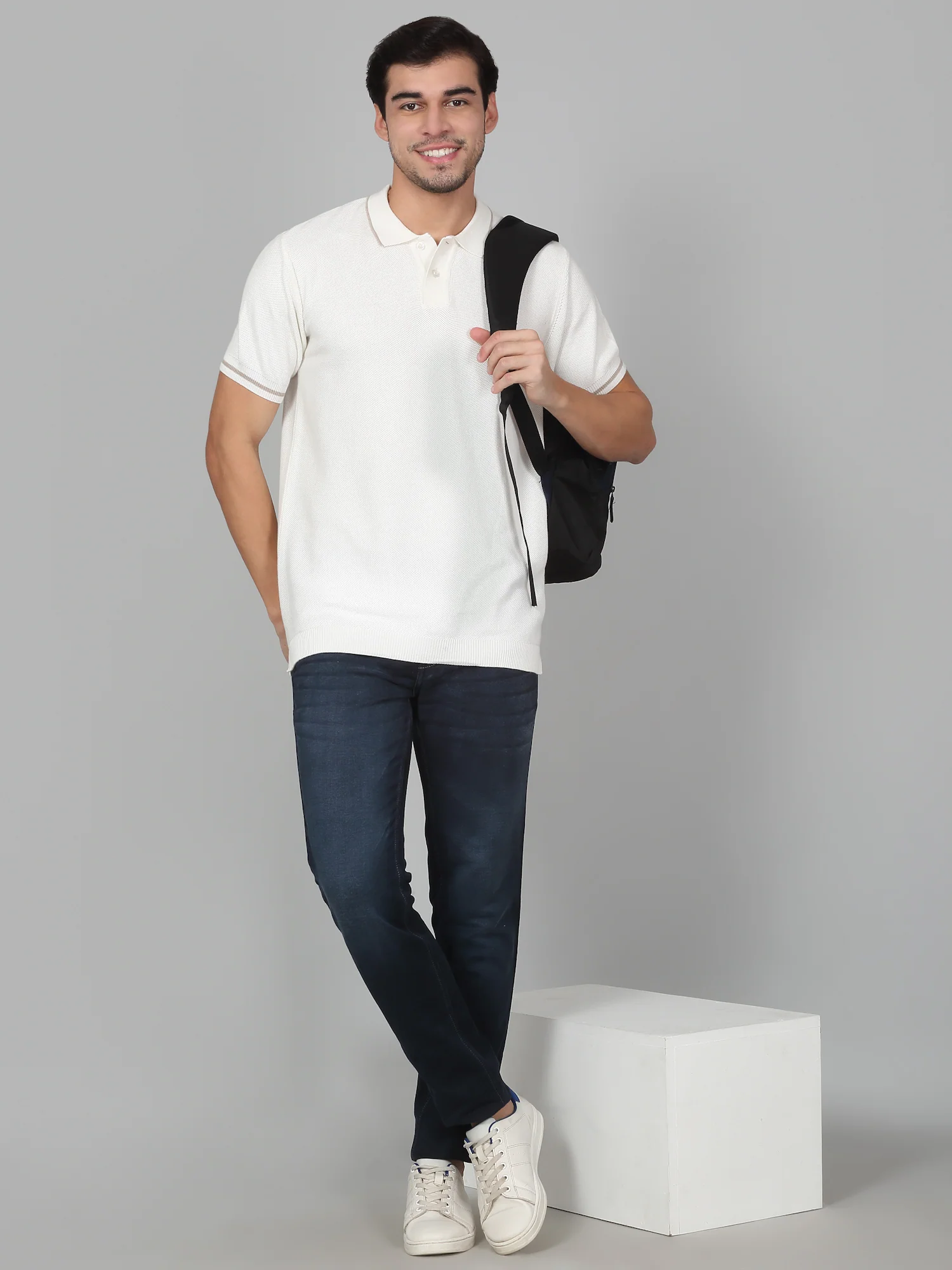 T-Shirt for Men | Breathable & Soft with Color Fastness Regular Fit Polo Neck Cotton Blend Fabric Solid Pattern - Image 7