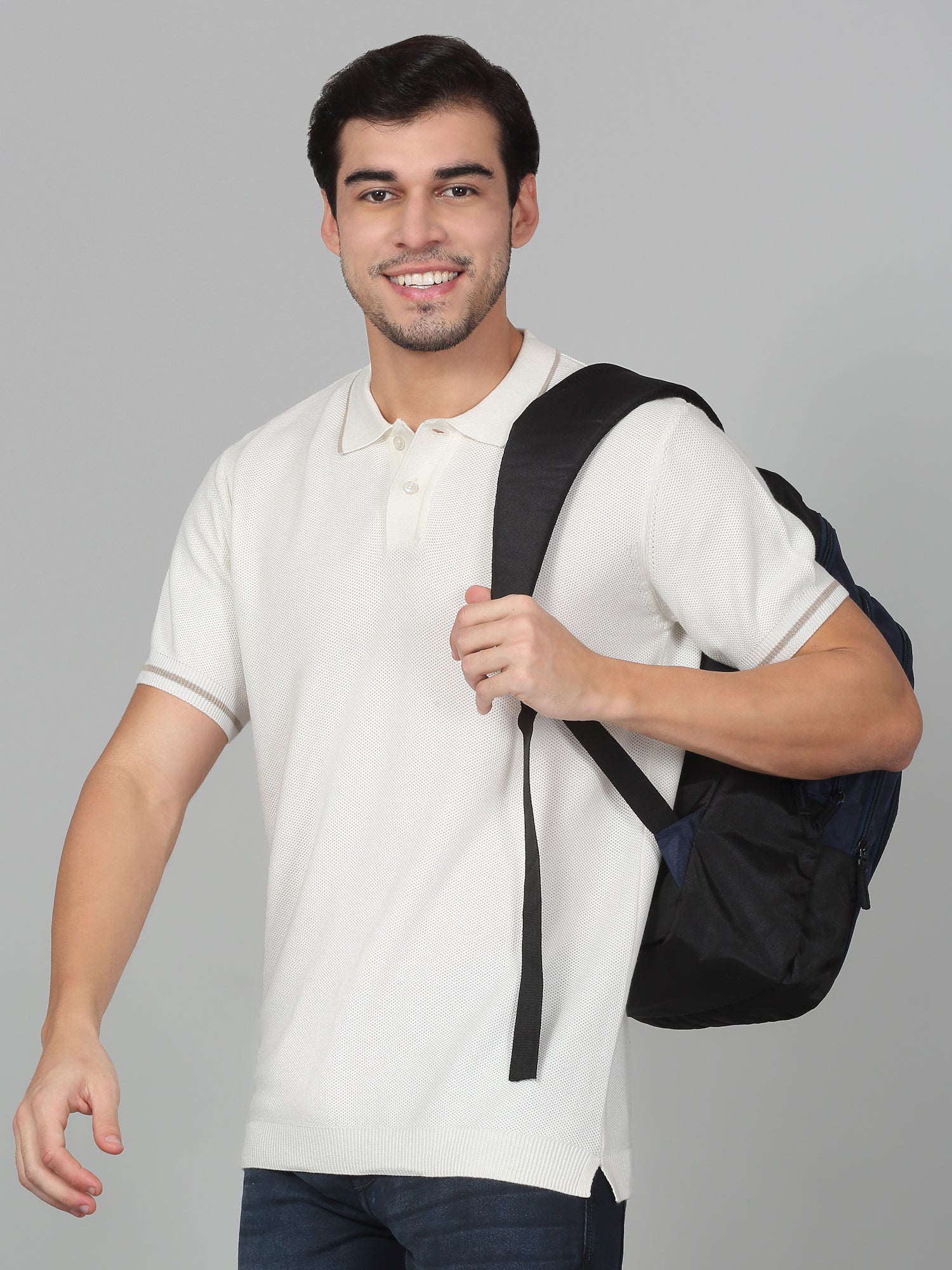 T-Shirt for Men | Breathable & Soft with Color Fastness Regular Fit Polo Neck Cotton Blend Fabric Solid Pattern - Image 8
