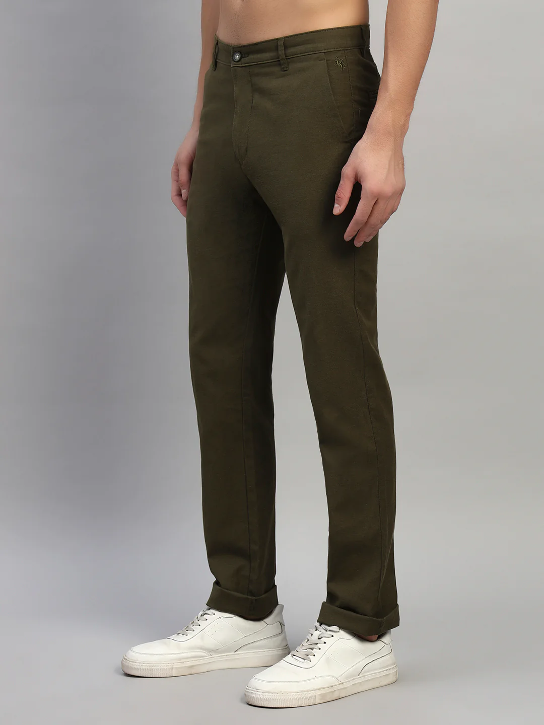 Casual Trouser for Men | Breathable & Soft with Color Fastness Regular Fit Cotton Fabric Solid Pattern Button Closure - Image 4