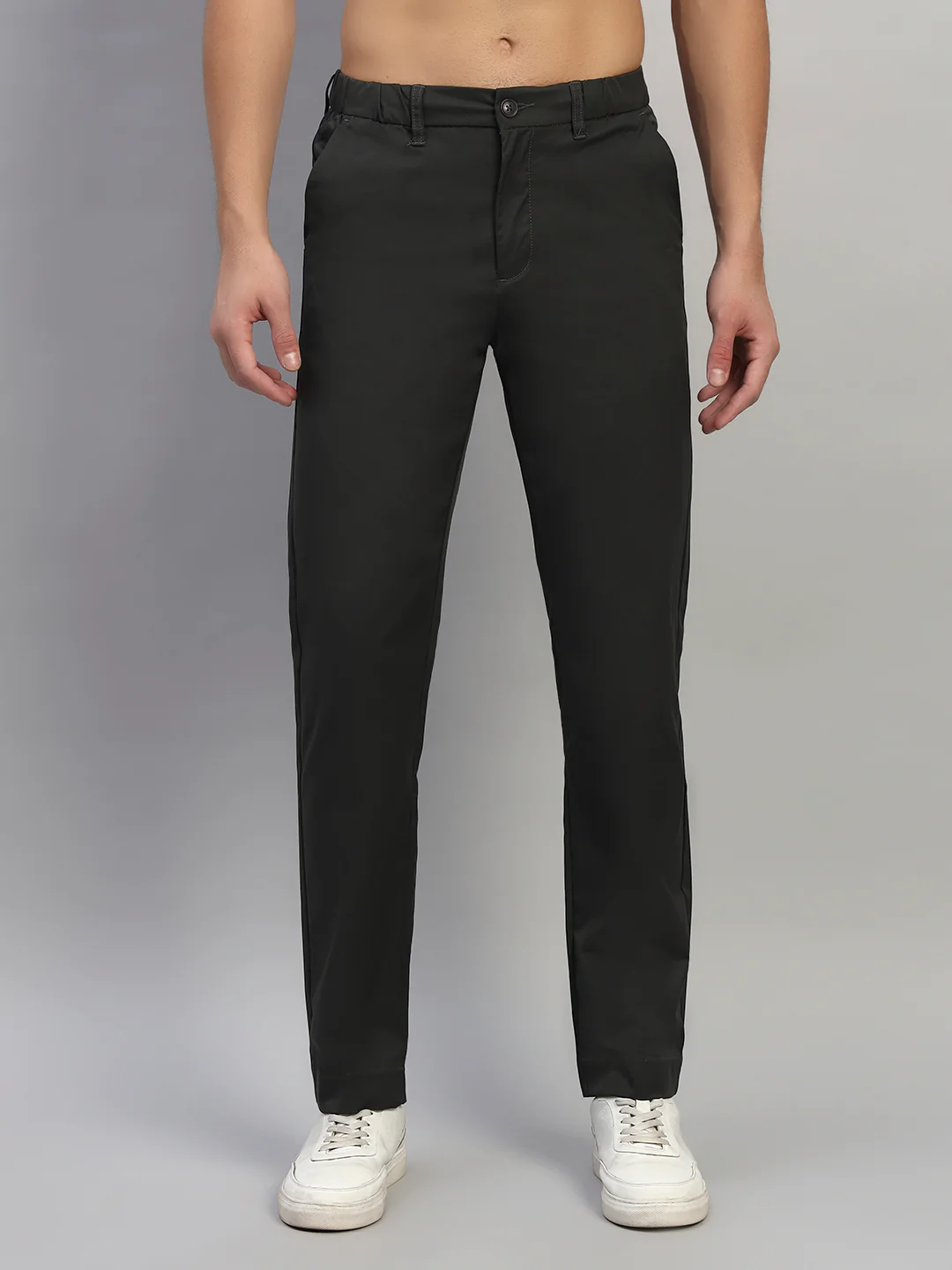 Casual Trouser for Men | Breathable & Soft with Color Fastness Regular Fit Polyester Fabric Solid Pattern Button Closure - Image 6