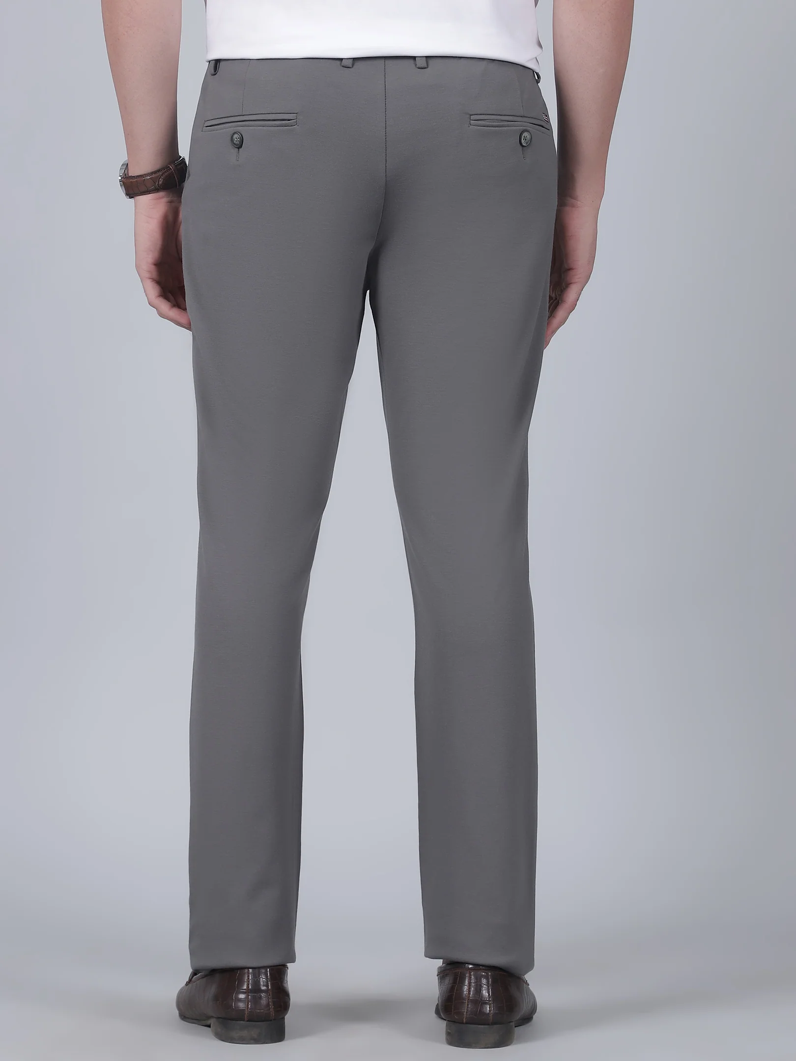 Casual Trouser for Men | Breathable & Soft with Color Fastness Regular Fit Poly Cotton Fabric Solid Pattern Button Closure - Image 5