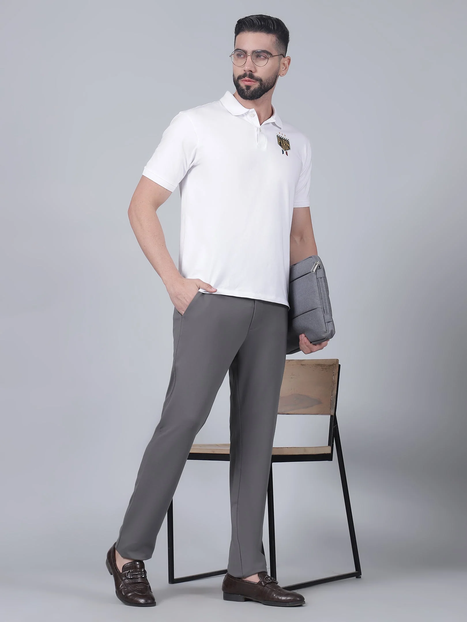 Casual Trouser for Men | Breathable & Soft with Color Fastness Regular Fit Poly Cotton Fabric Solid Pattern Button Closure - Image 7
