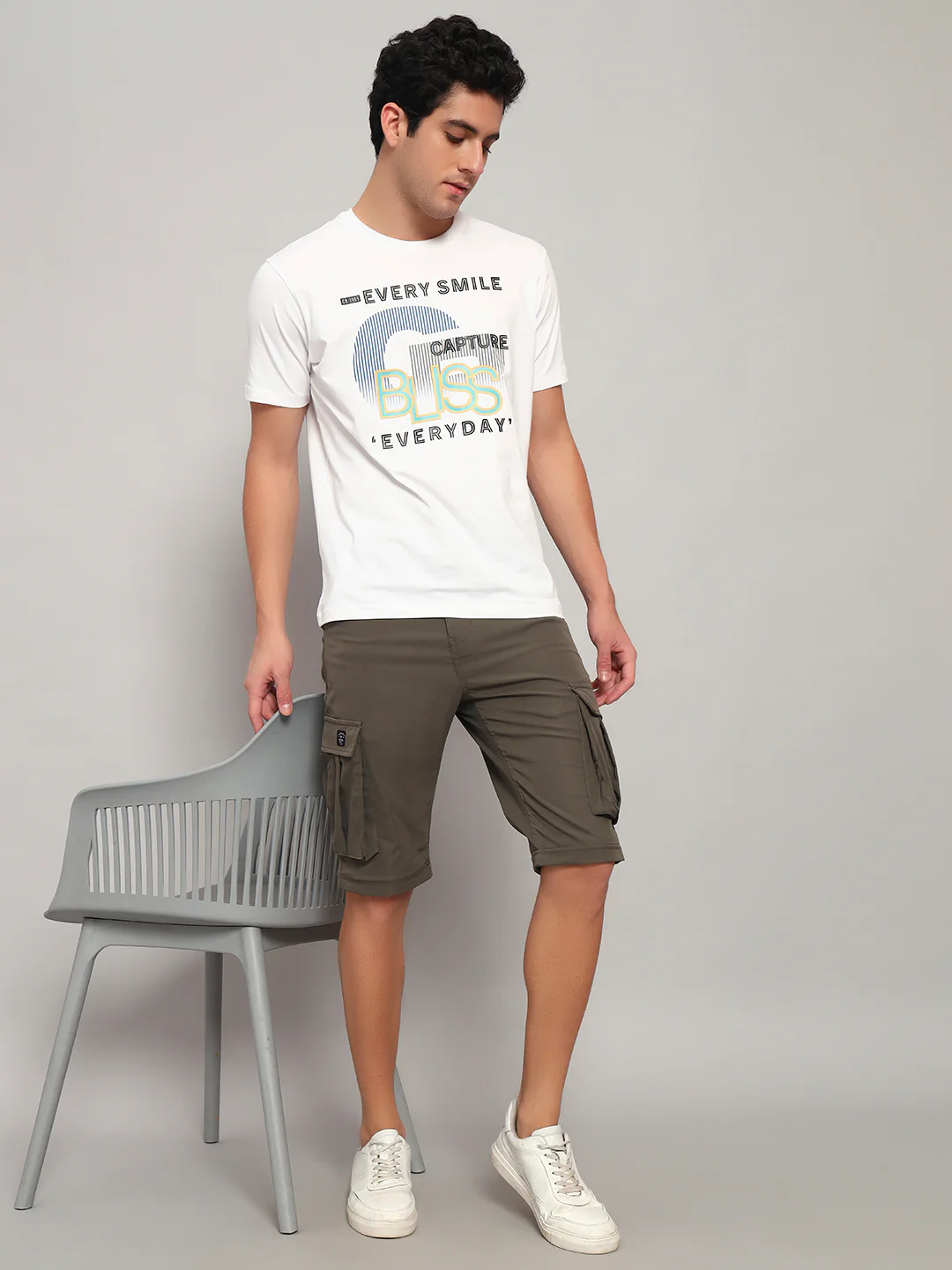 Men's Solid Olive Green Regular Fit Casual Cargo - Image 10