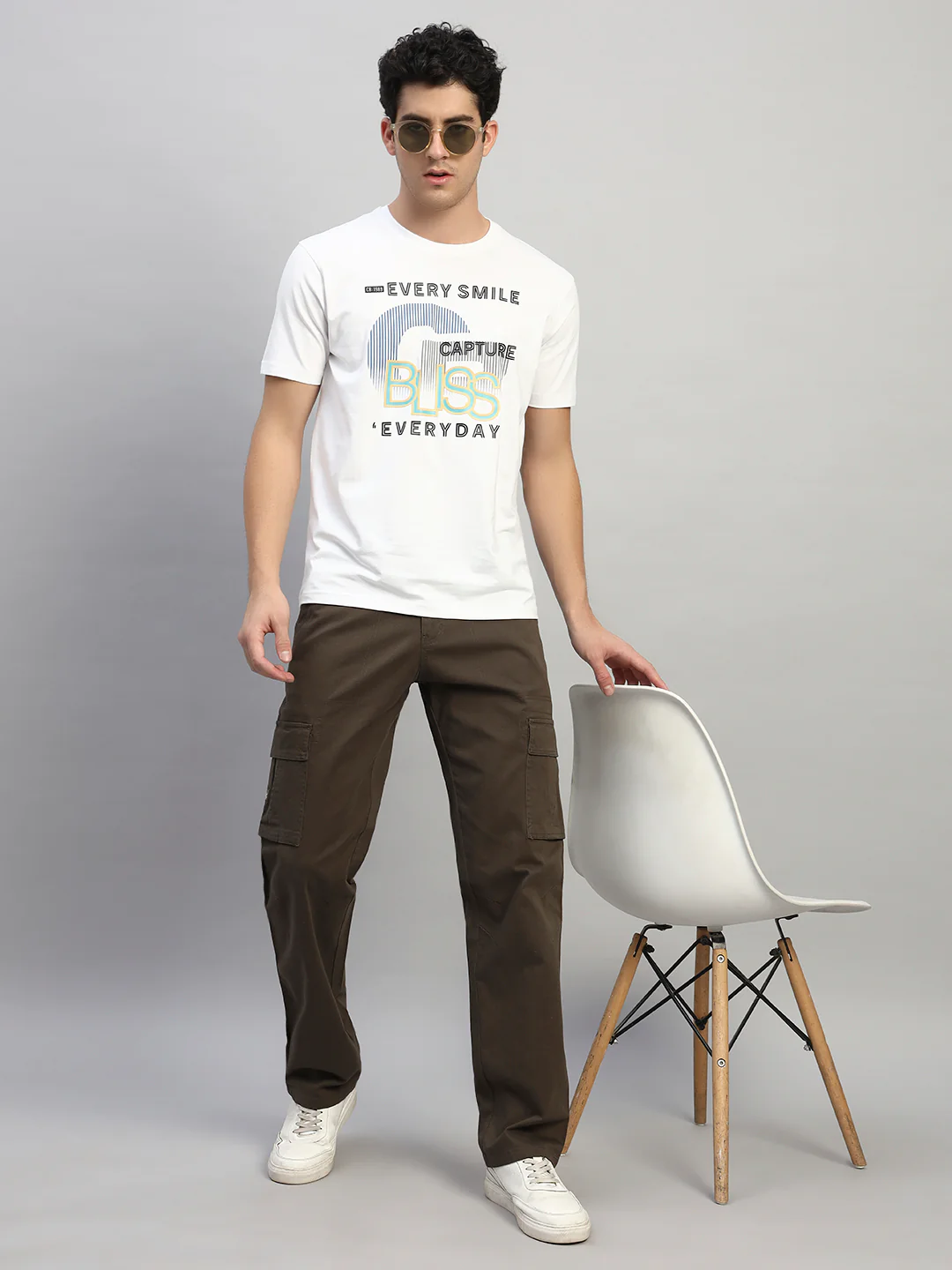 Men's Solid Olive Green Regular Fit Casual Cargo - Image 8