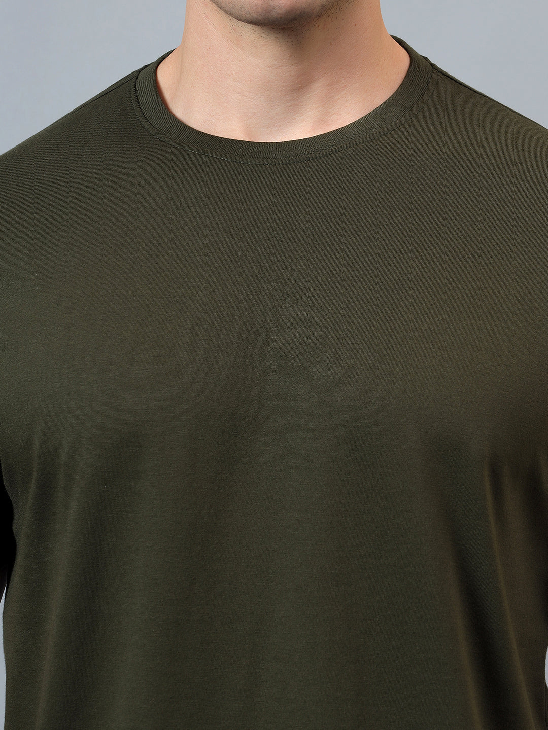 T-Shirt for Men | Breathable & Soft with Color Fastness Regular Fit Round Neck Poly Cotton Fabric Solid Pattern - Image 3