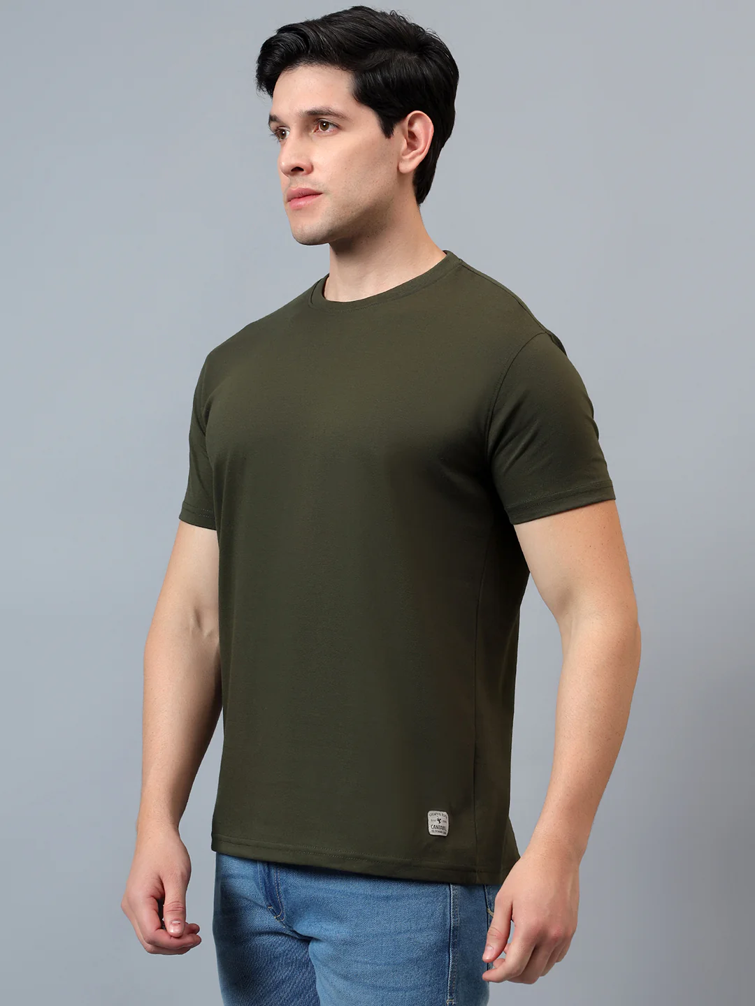 T-Shirt for Men | Breathable & Soft with Color Fastness Regular Fit Round Neck Poly Cotton Fabric Solid Pattern - Image 5