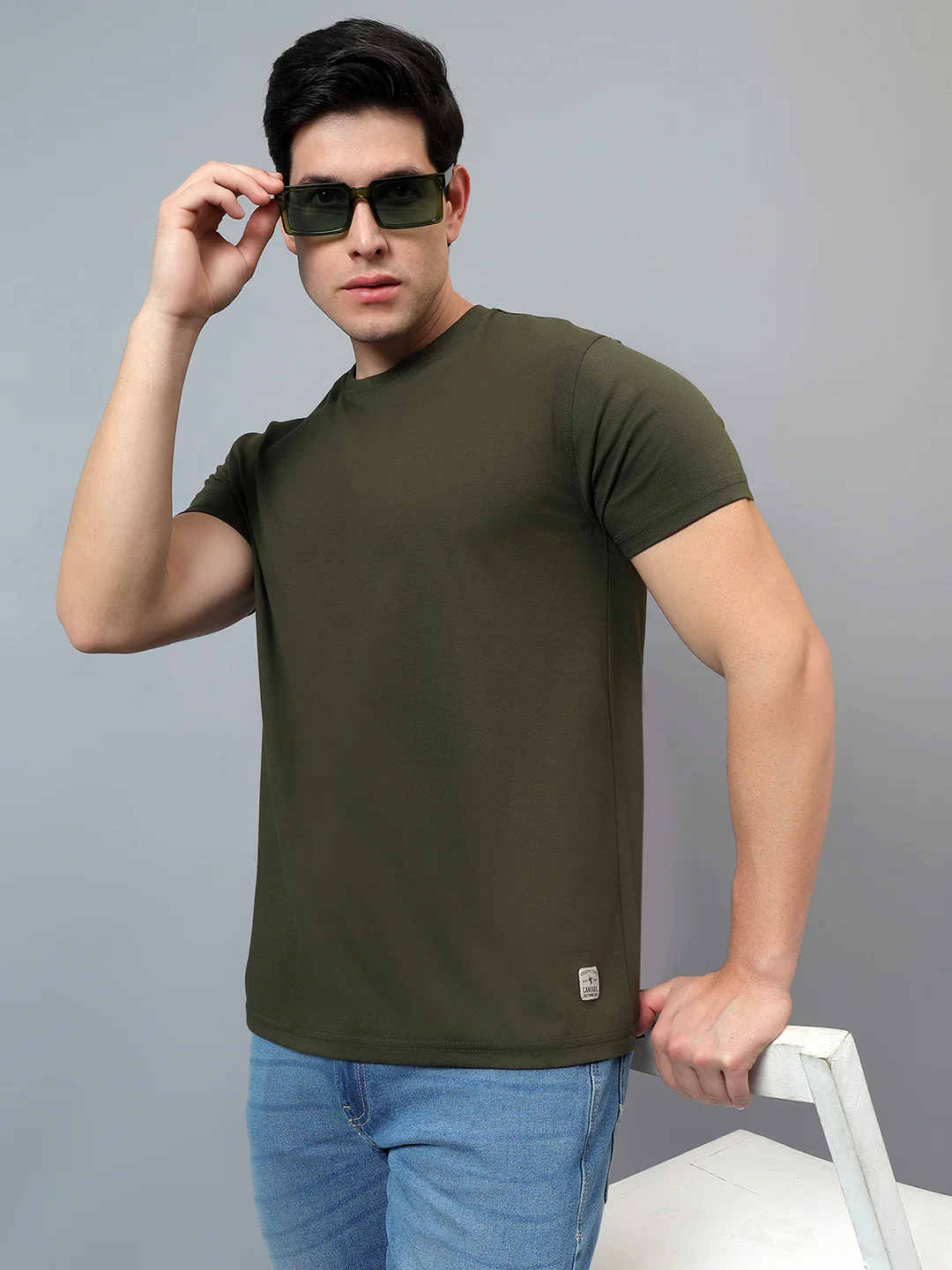 T-Shirt for Men | Breathable & Soft with Color Fastness Regular Fit Round Neck Poly Cotton Fabric Solid Pattern - Image 6