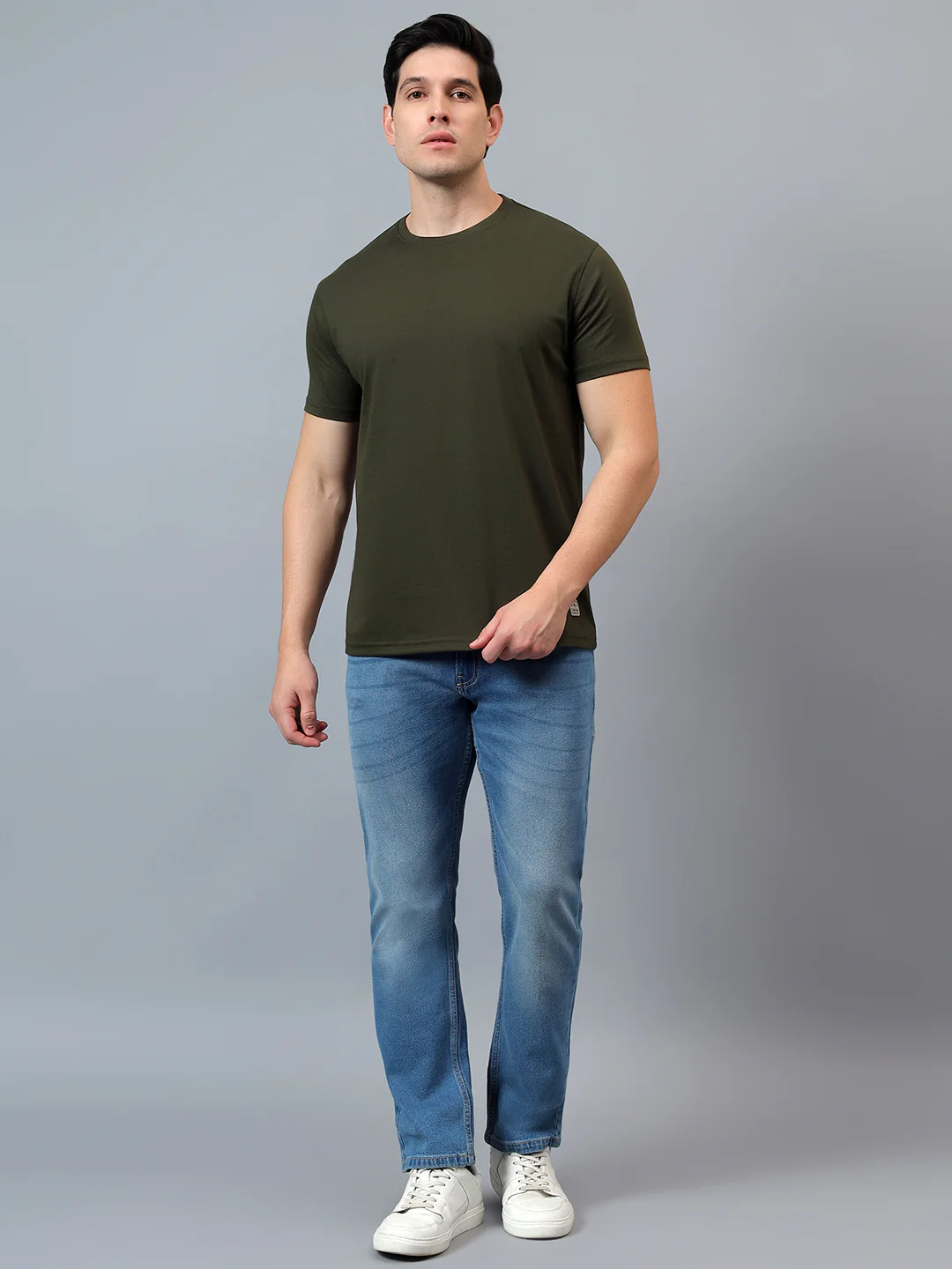 T-Shirt for Men | Breathable & Soft with Color Fastness Regular Fit Round Neck Poly Cotton Fabric Solid Pattern - Image 7