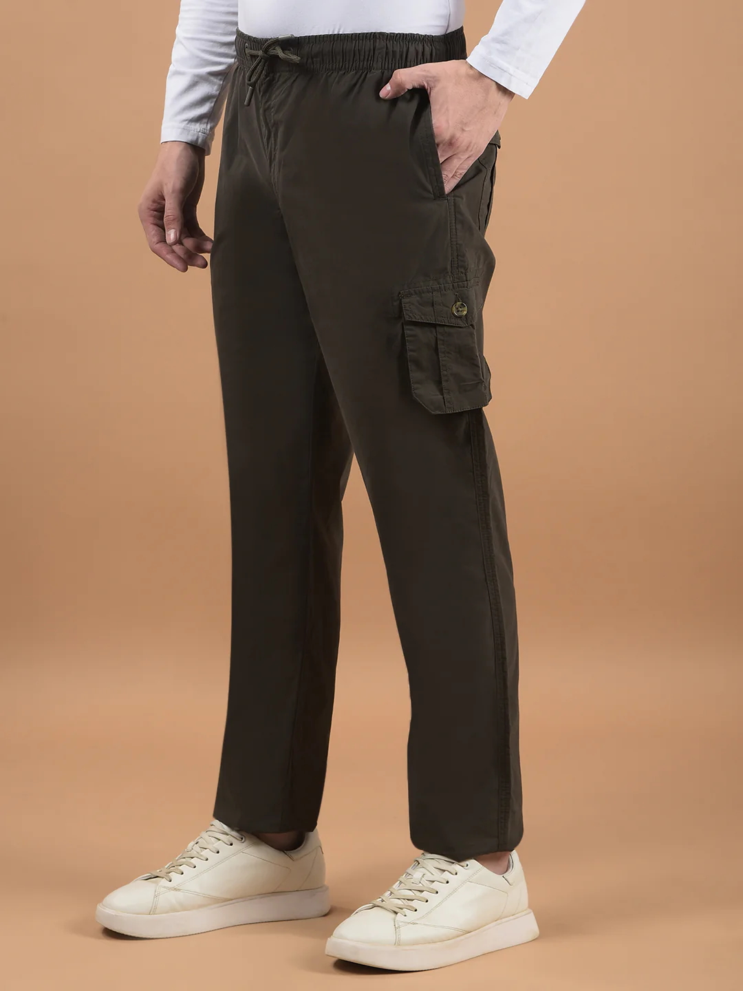 Men's Solid Olive Lower - Image 4
