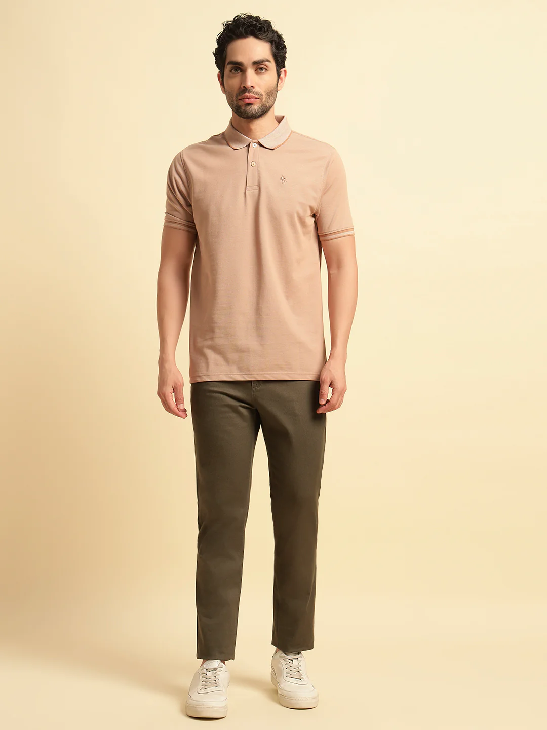 Casual Trouser for Men | Breathable & Soft with Color Fastness Regular Fit Cotton Blend Fabric Solid Pattern Button Closure - Image 2