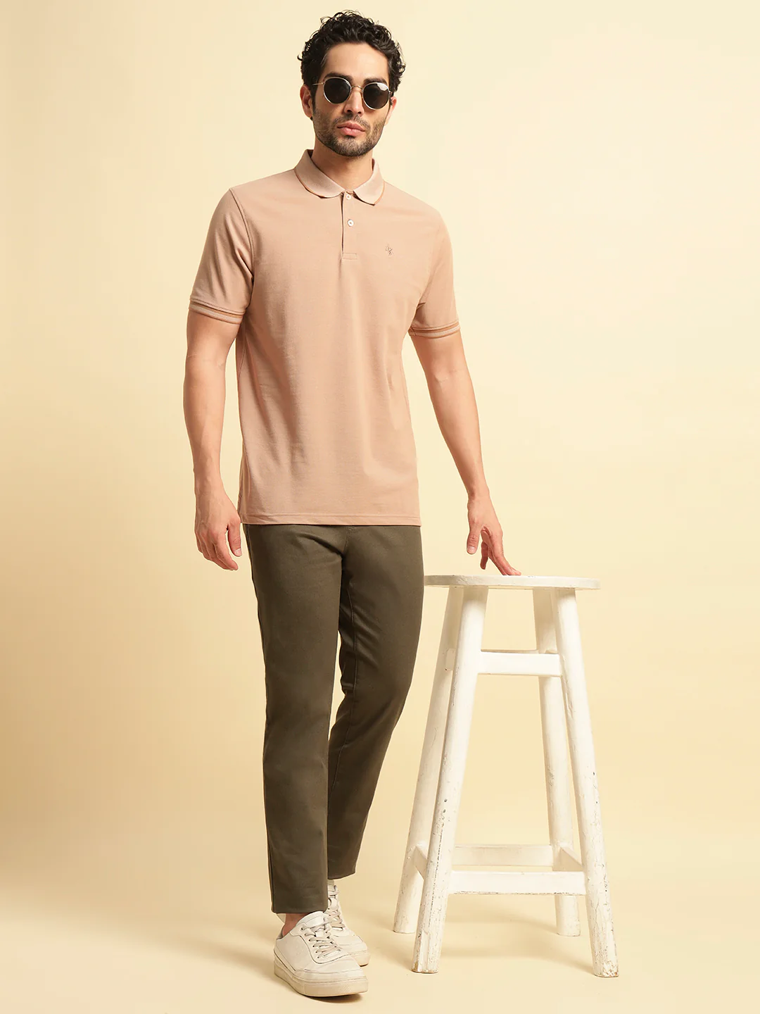 Casual Trouser for Men | Breathable & Soft with Color Fastness Regular Fit Cotton Blend Fabric Solid Pattern Button Closure - Image 3