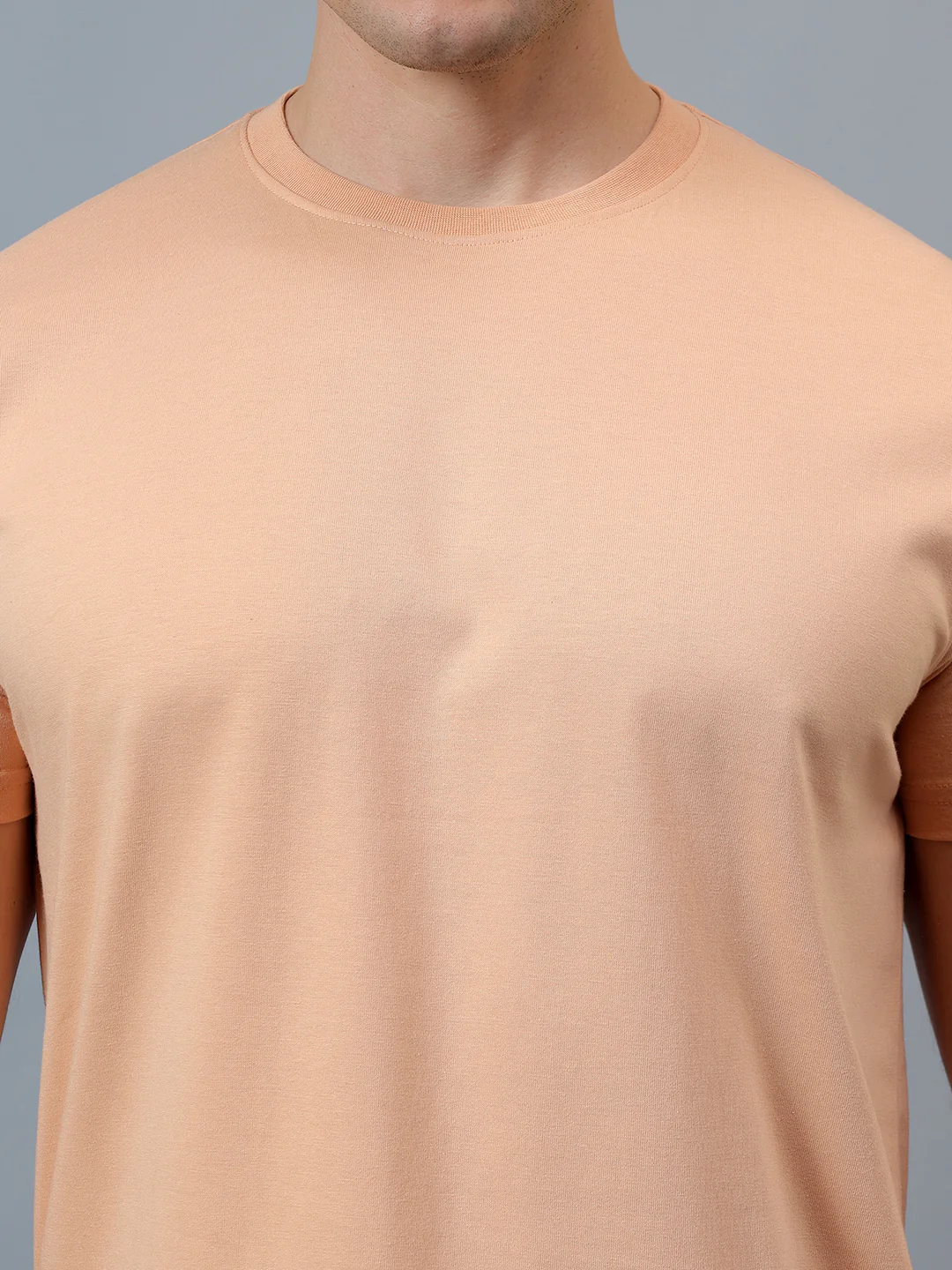 T-Shirt for Men | Breathable & Soft with Color Fastness Regular Fit Round Neck Poly Cotton Fabric Solid Pattern - Image 3