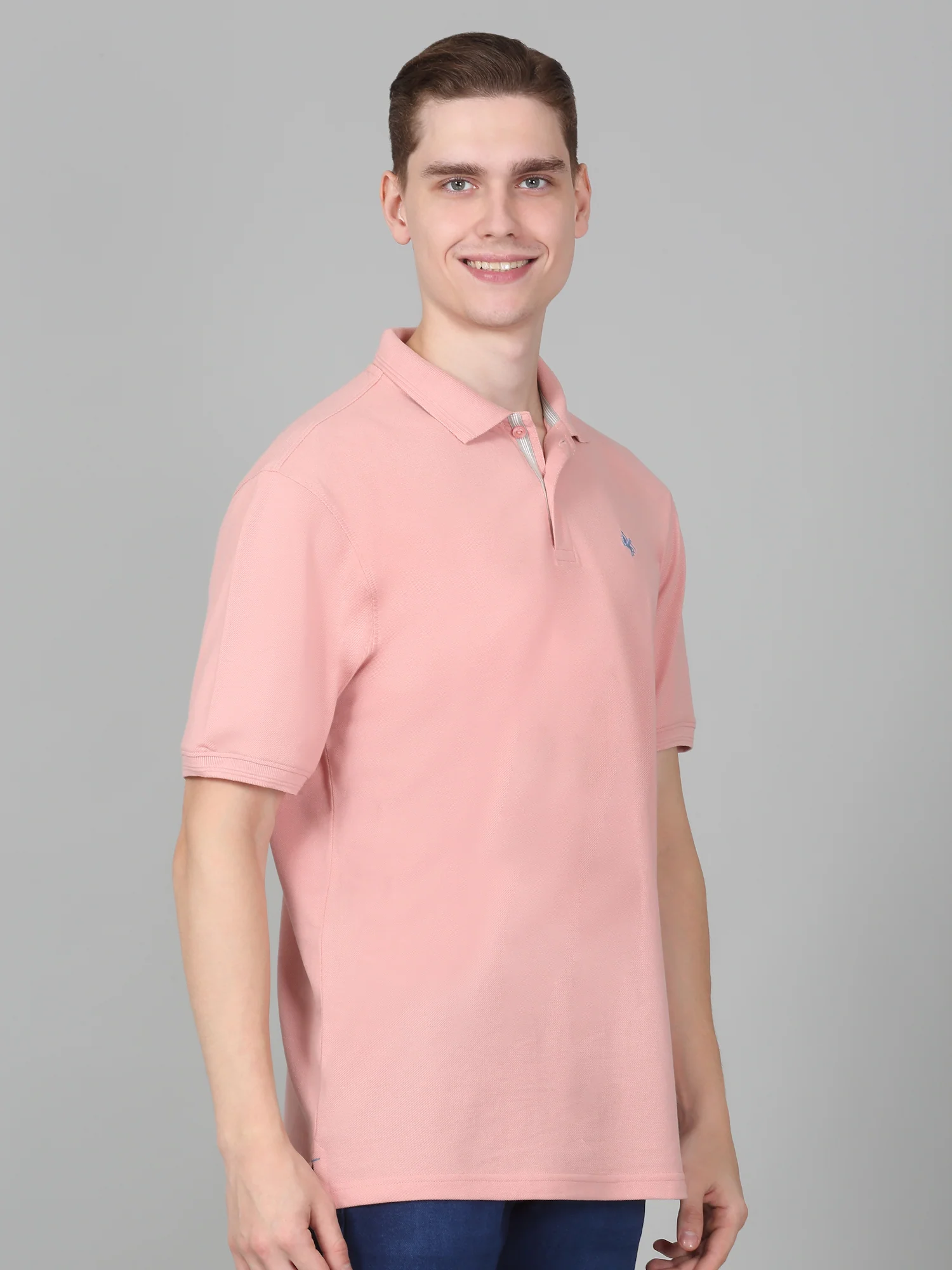 T-Shirt for Men | Breathable & Soft with Color Fastness Regular Fit Polo Neck Poly Cotton Fabric Solid Pattern - Image 3