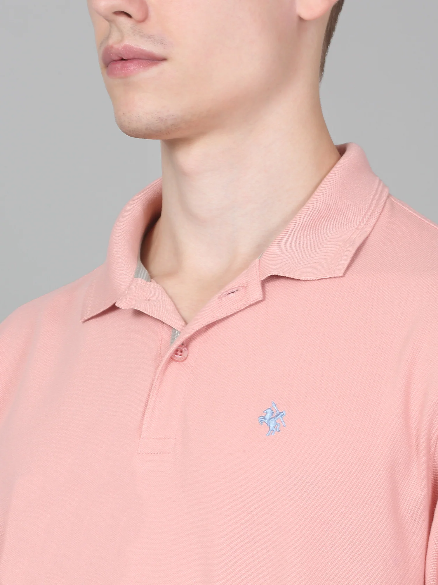 T-Shirt for Men | Breathable & Soft with Color Fastness Regular Fit Polo Neck Poly Cotton Fabric Solid Pattern - Image 4