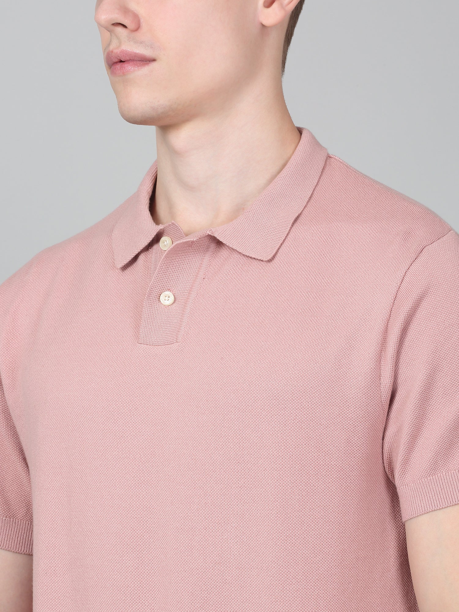 T-Shirt for Men | Breathable & Soft with Color Fastness Regular Fit Polo Neck Cotton Blend Fabric Solid Pattern - Image 4
